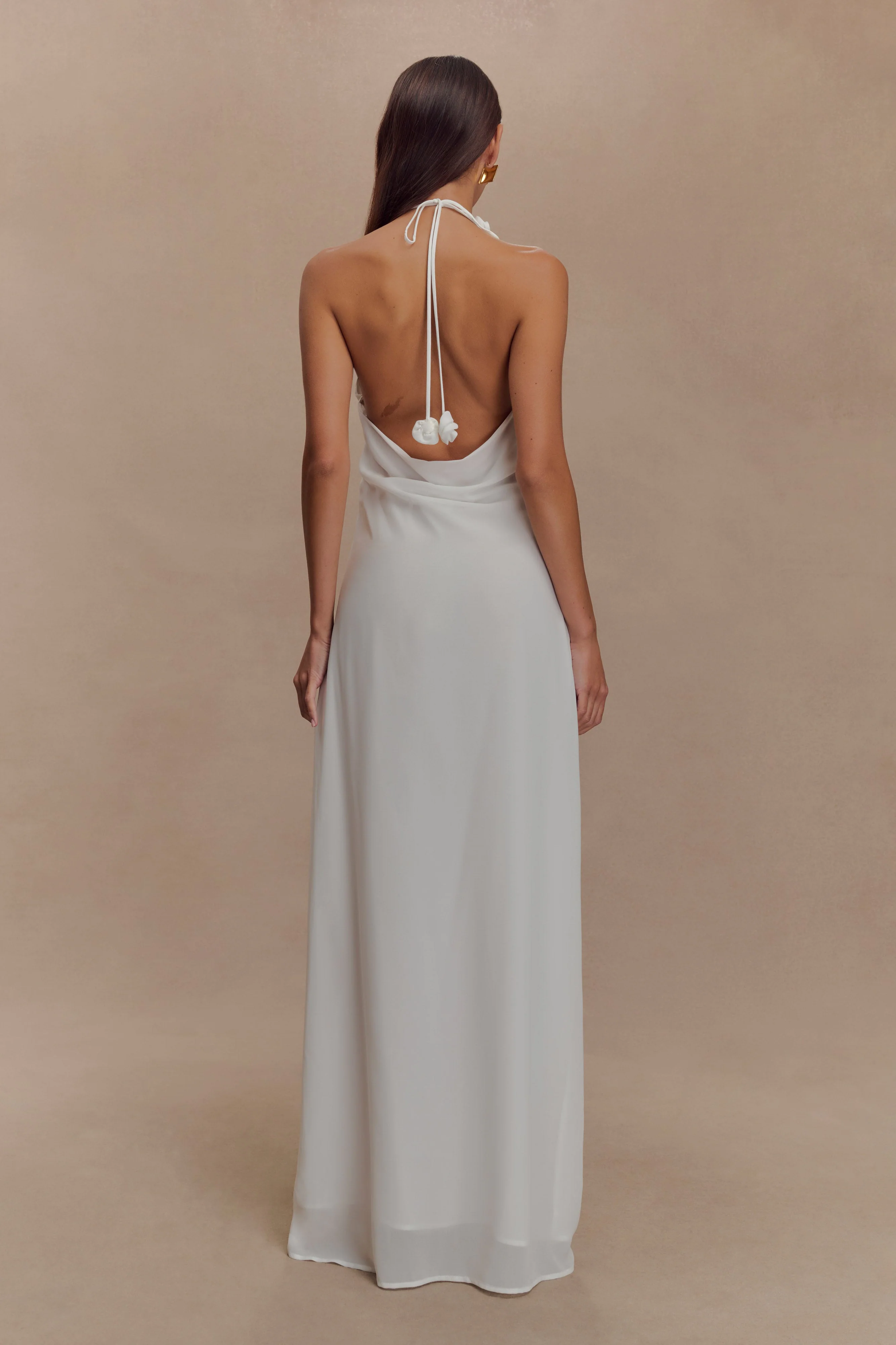 Rosalia Cowl Neck Maxi Dress - White