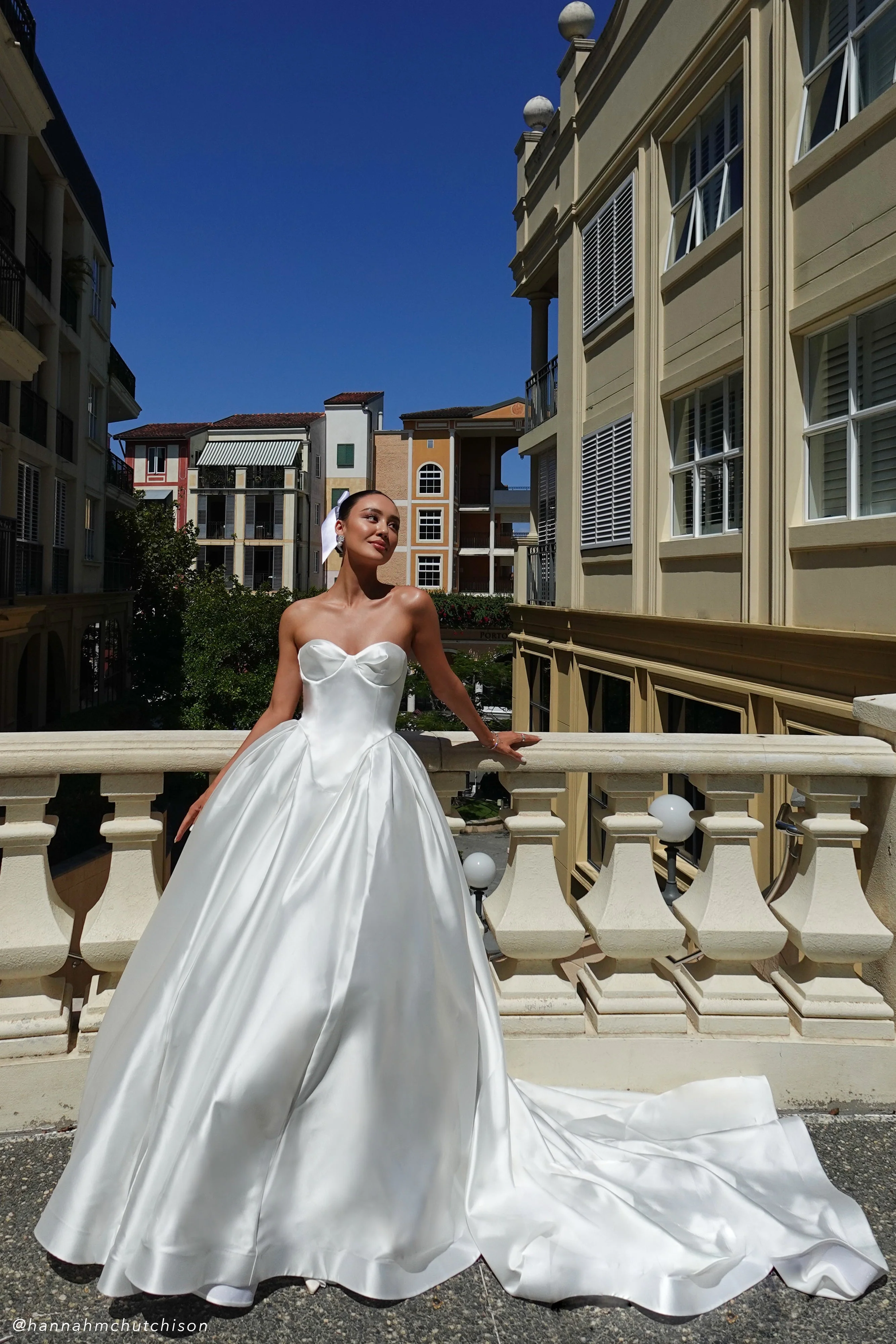 Delphine Satin Strapless Maxi Gown - White