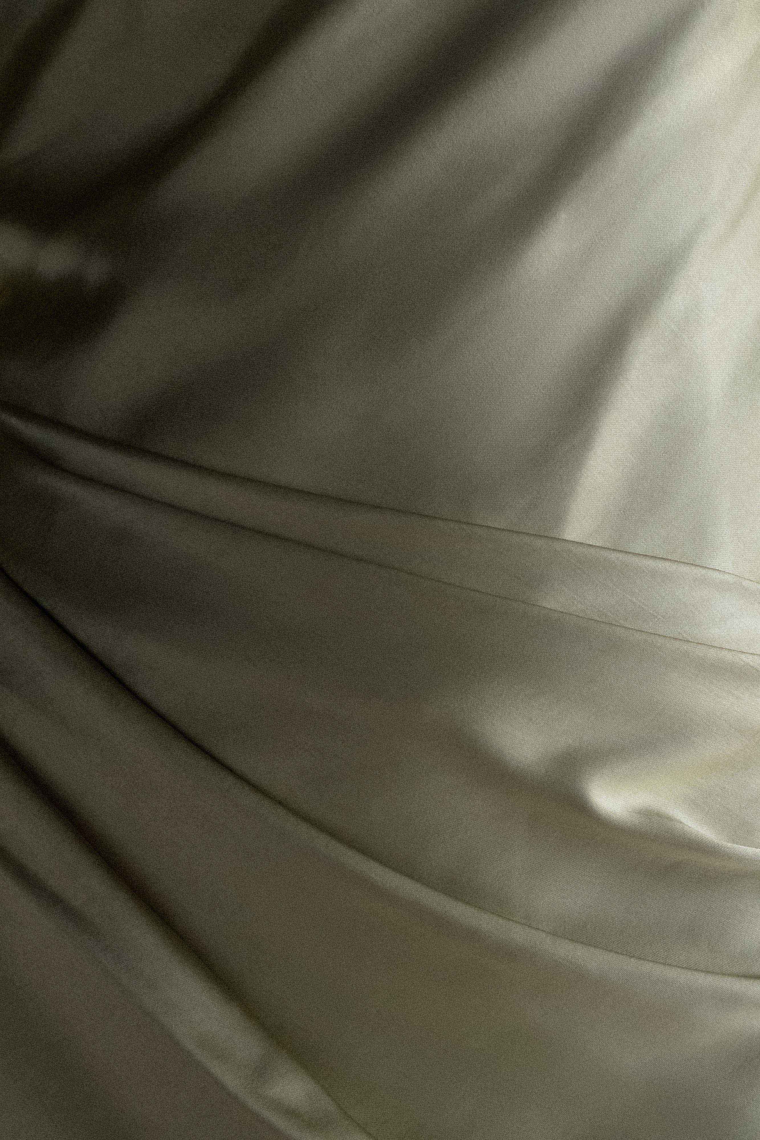 Jasmine Strapless Satin Maxi Dress - Sage