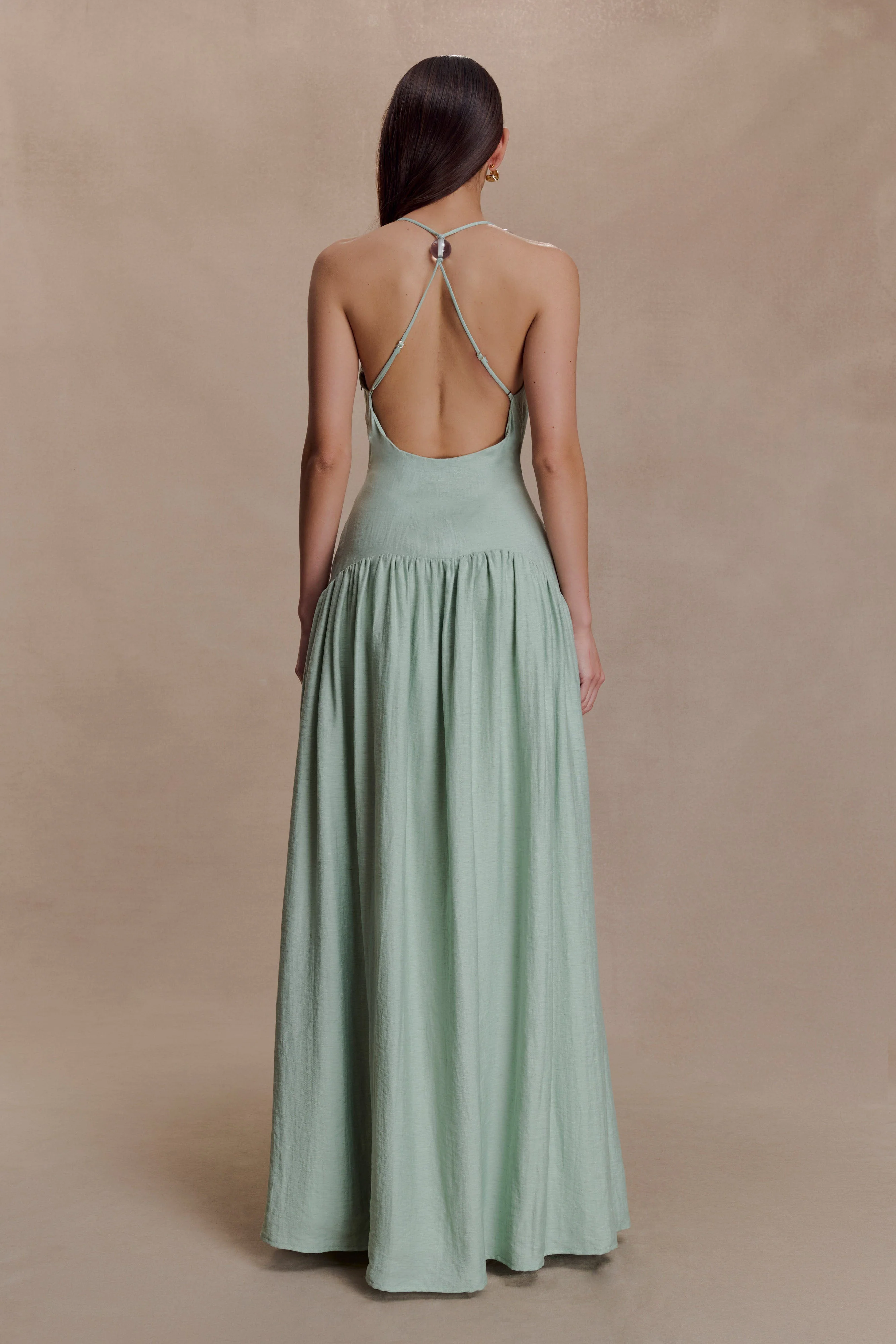 Darling Linen Maxi Dress - Sage