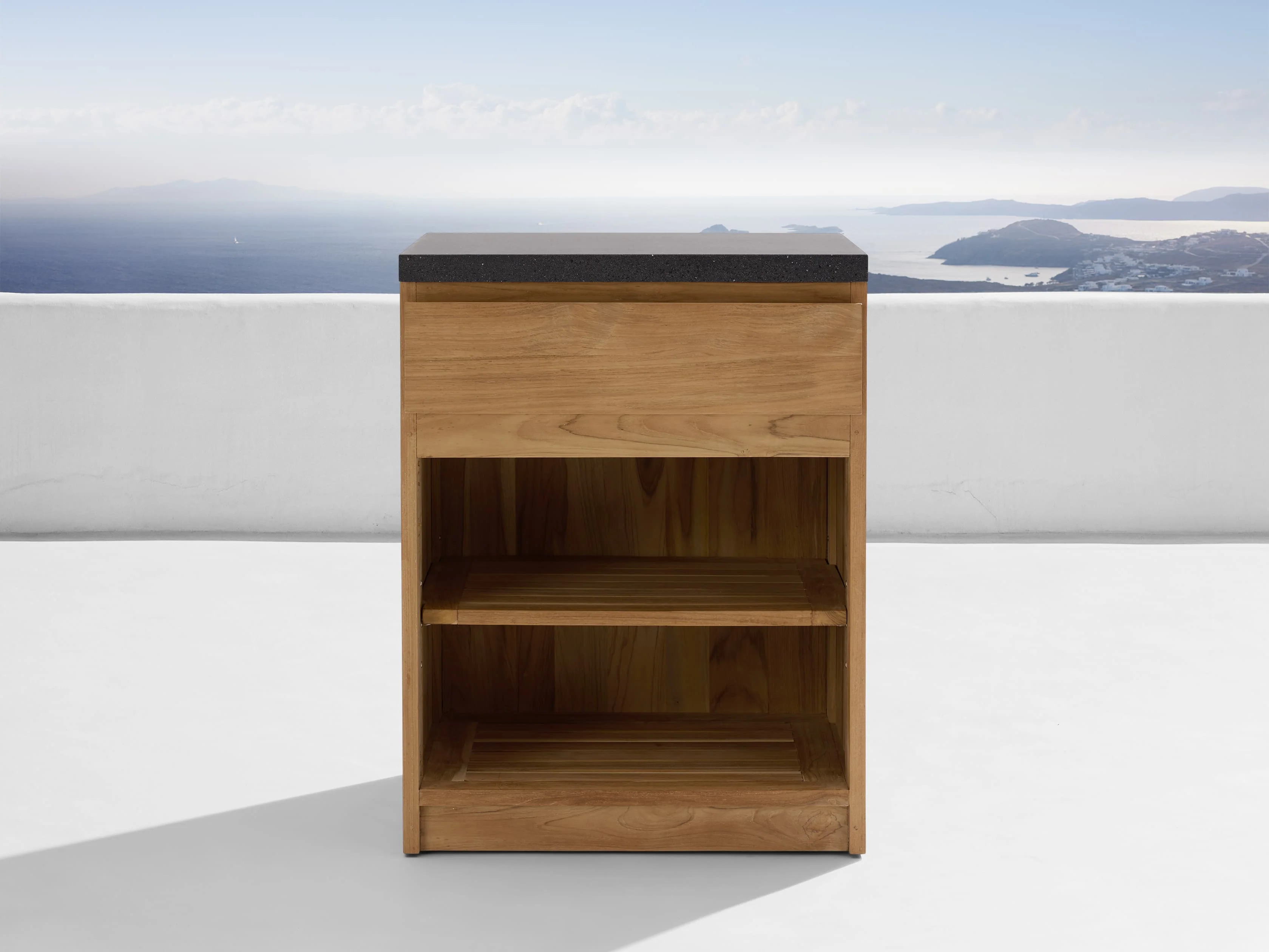 Outdoor Teak Modular Kitchen One-Drawer Cabinet