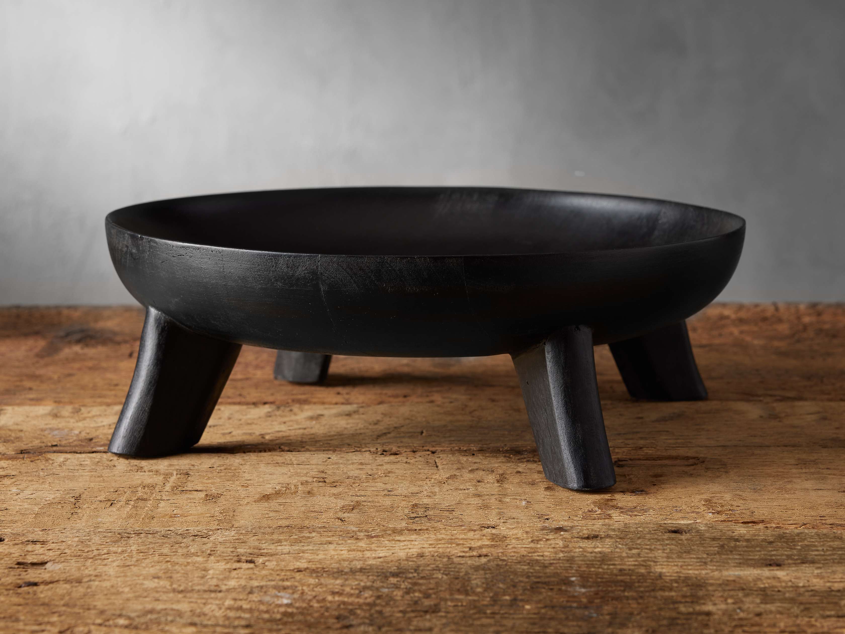 Footed Black Bowl
