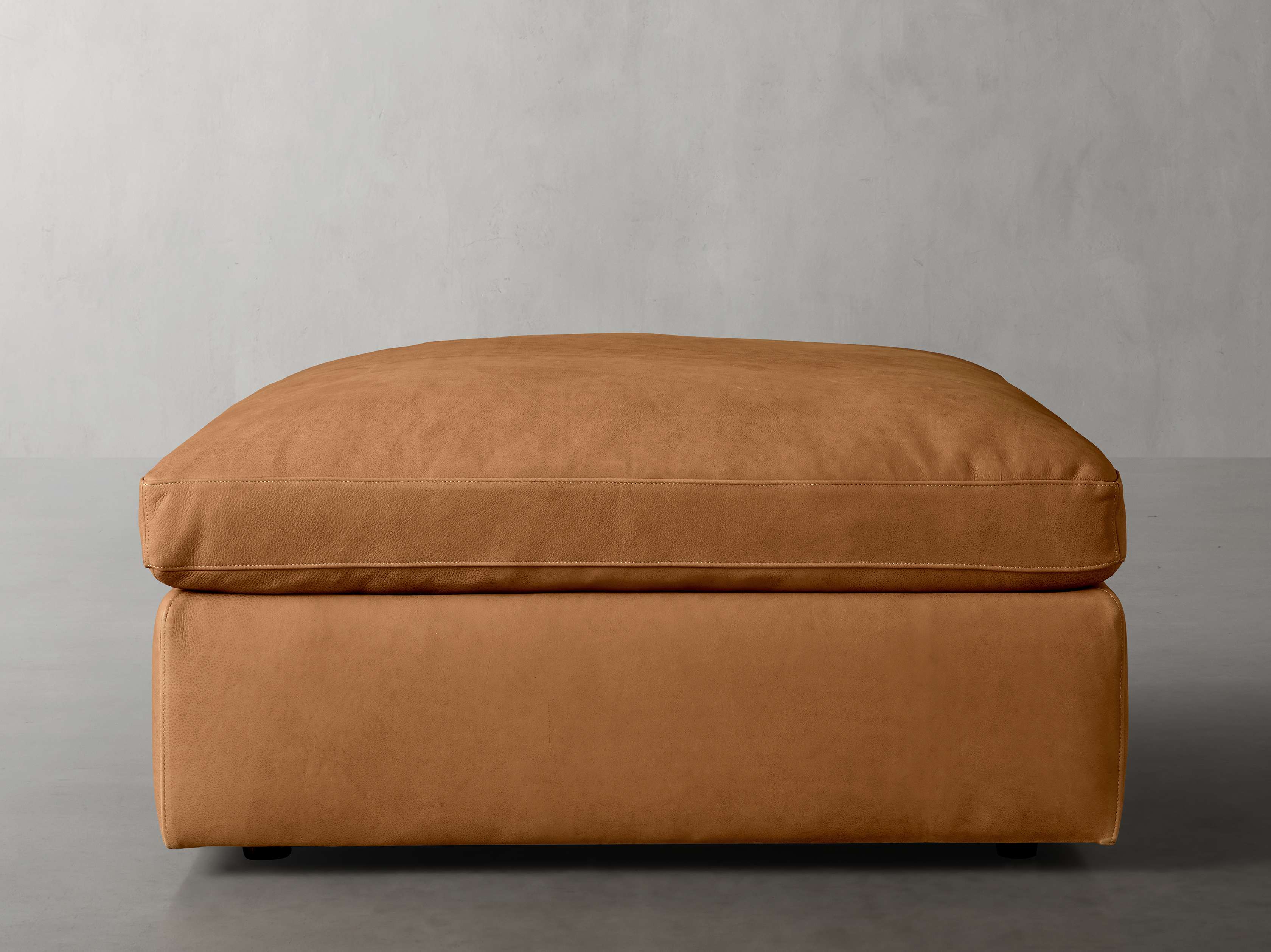 Beale Leather Square Ottoman