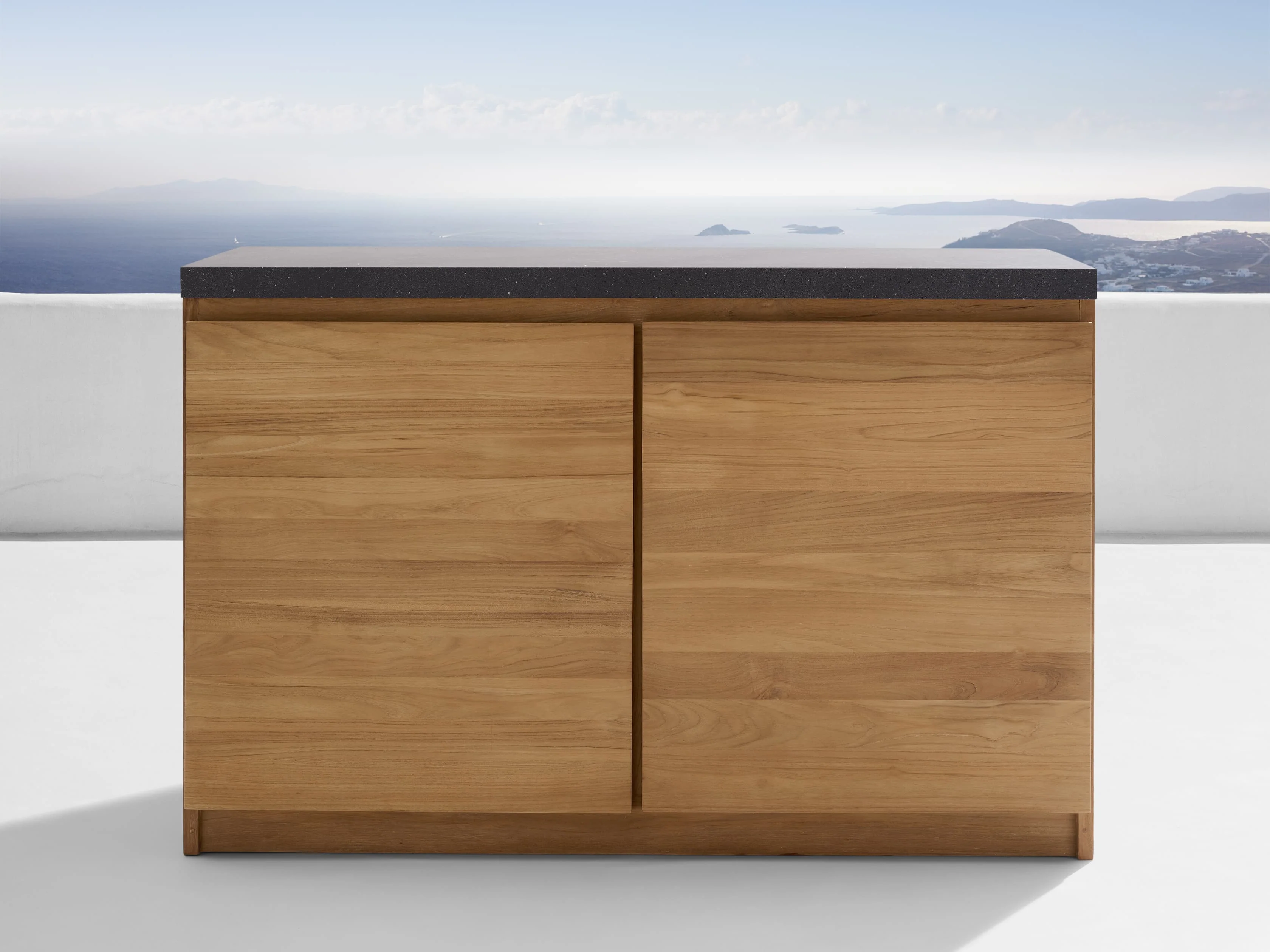 Outdoor Teak Modular Kitchen Two-Door Cabinet