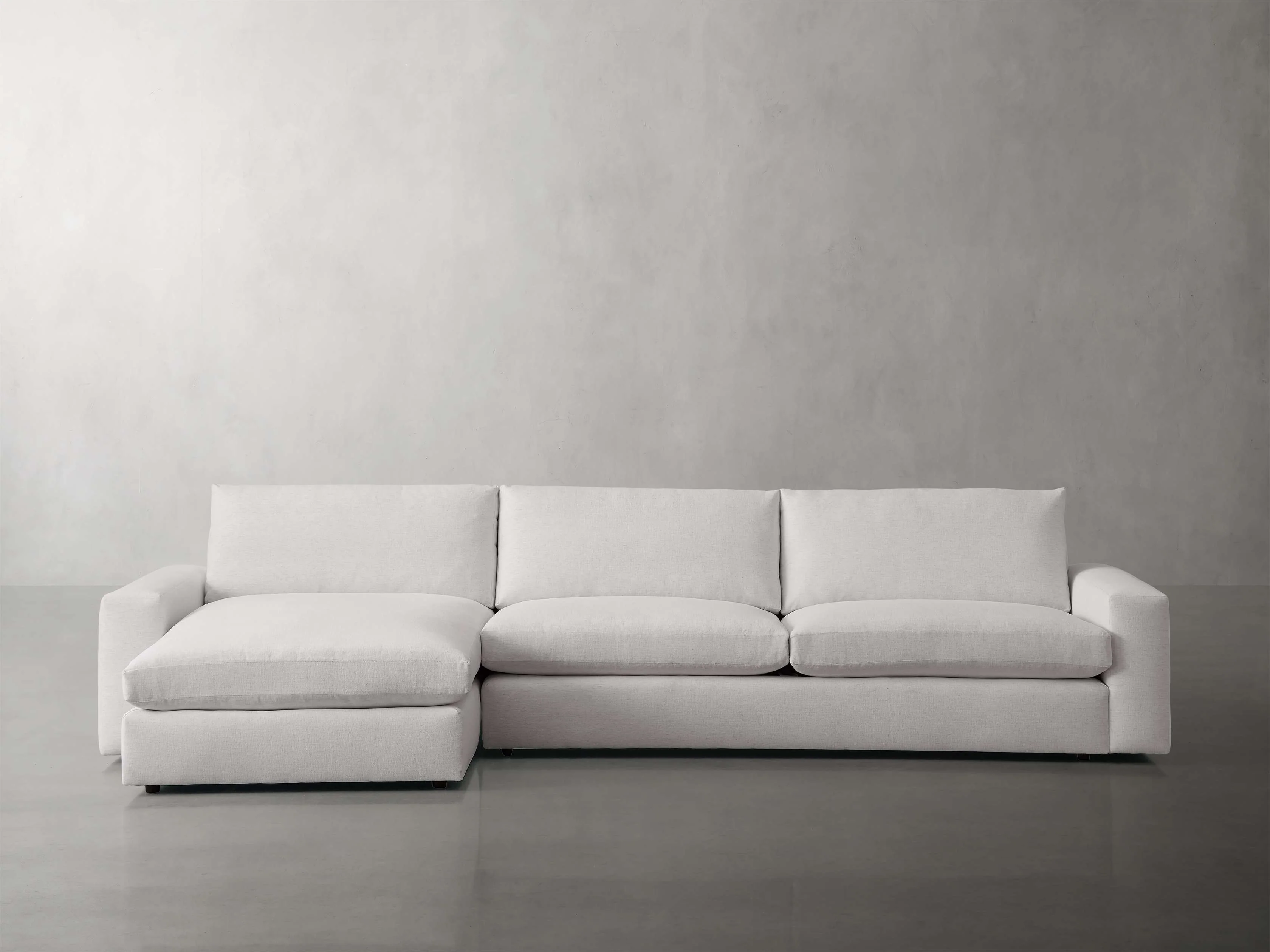 Kipton Wide Arm Two Piece Chaise Sectional in Nomad Snow