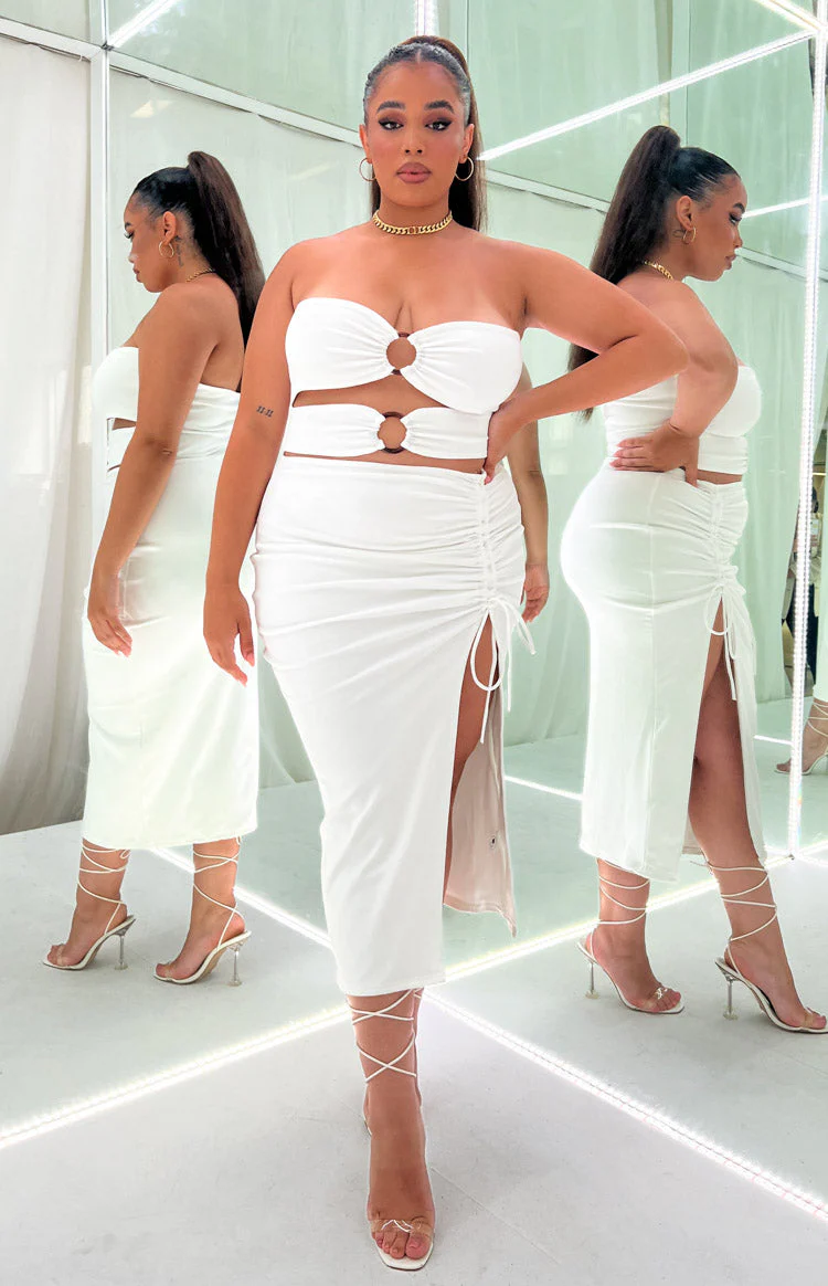 Melody Midi Dress White