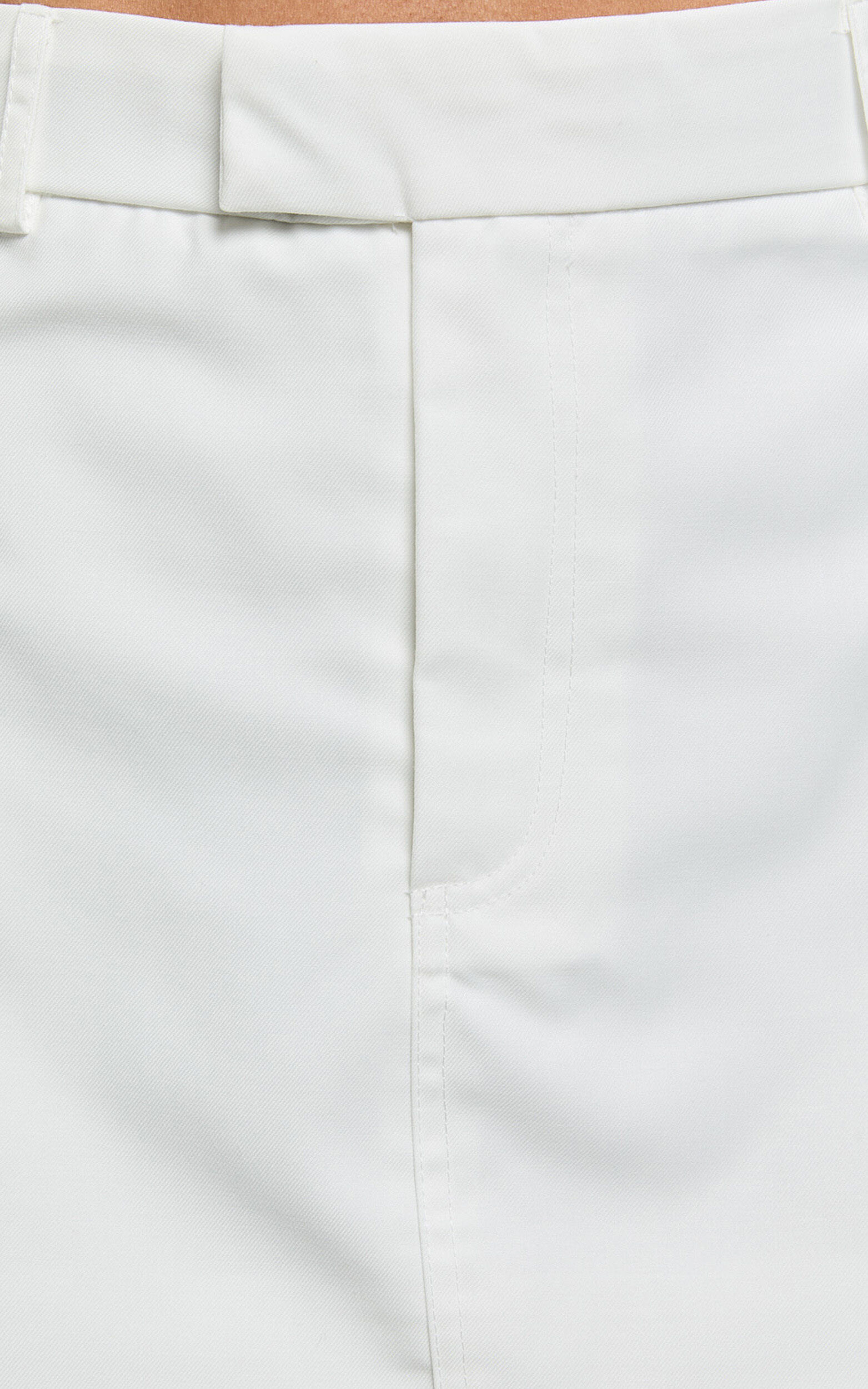 Desi Mini Skirt - Tailored Mid Waisted Skirt in Warm White