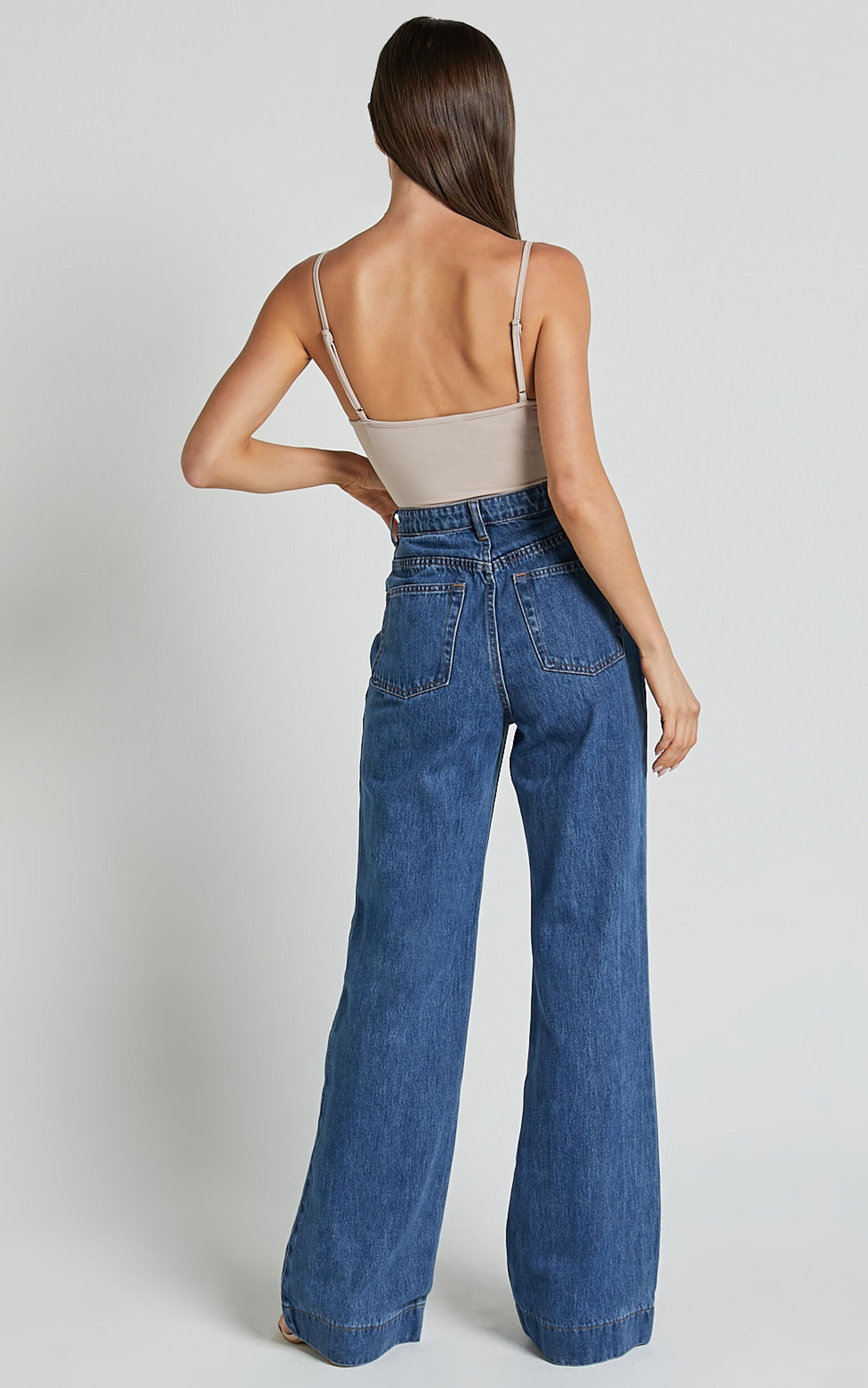 Daramie Bodysuit - Underbust Detail Bodysuit in Sand