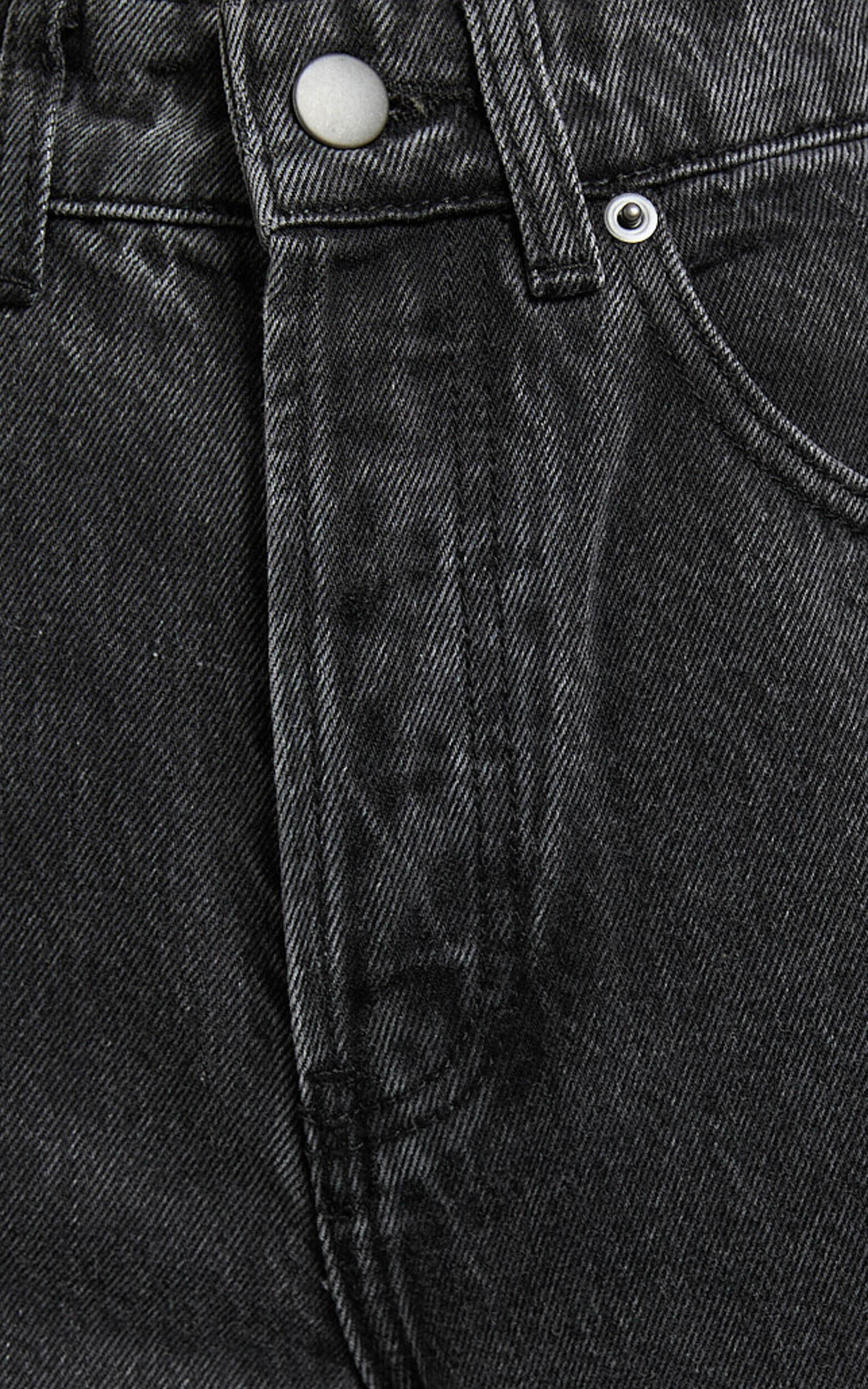 Wilkins Jeans - High Waisted Straight Leg Cropped Hem Jeans in Washed Black