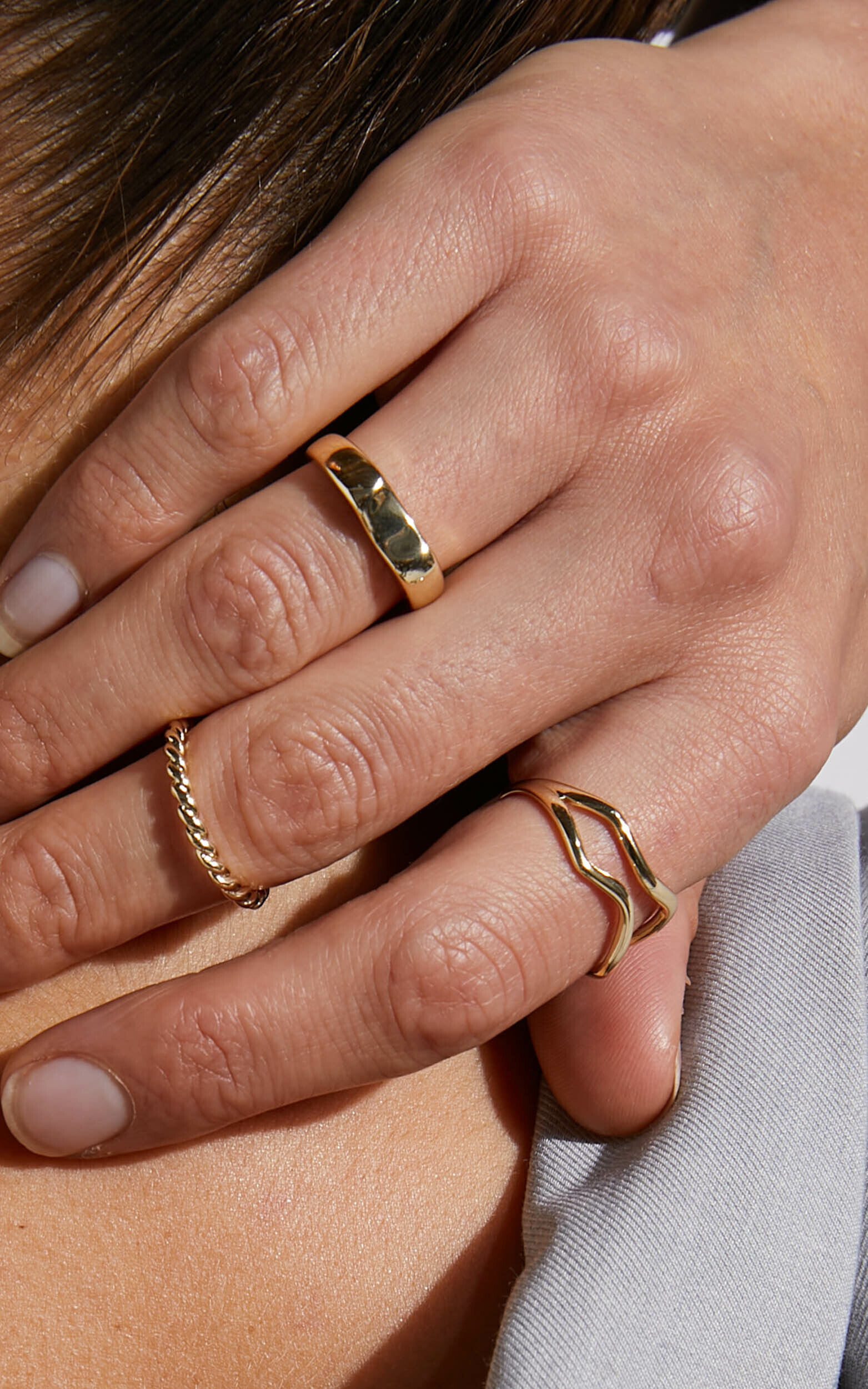 Florice 3 Pack Ring Set in Gold