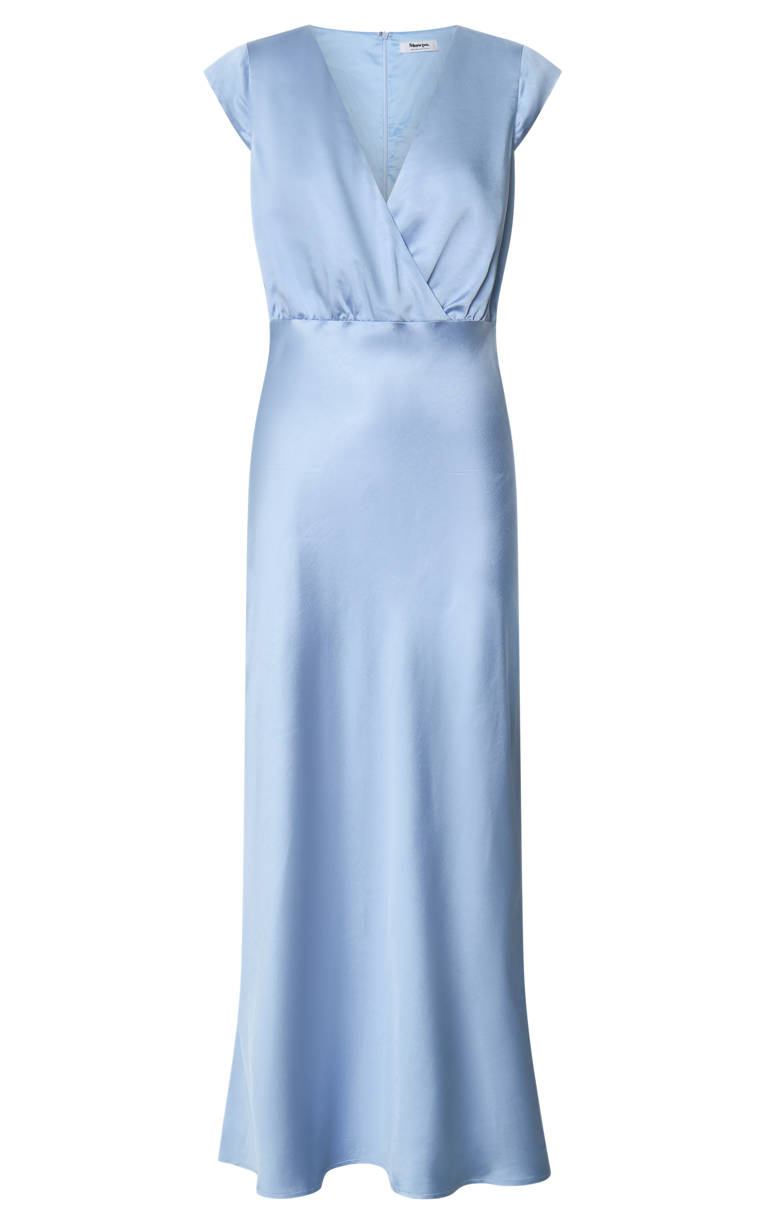 Hailey Maxi Dress - Cap Sleeve V Neck Dress in Blue