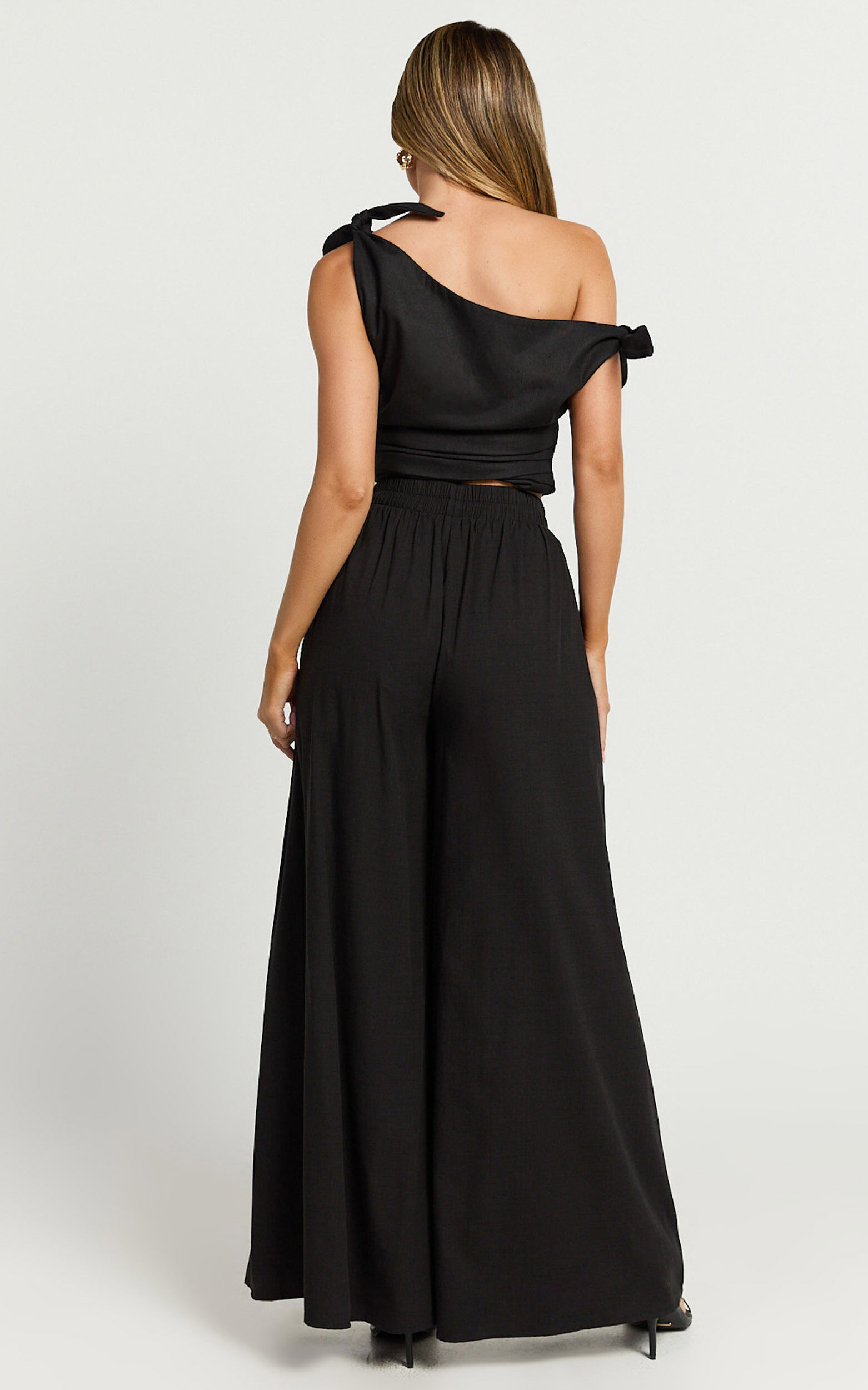 Tamara Pants - High Elasticated Waist Wide Leg Pants in Black