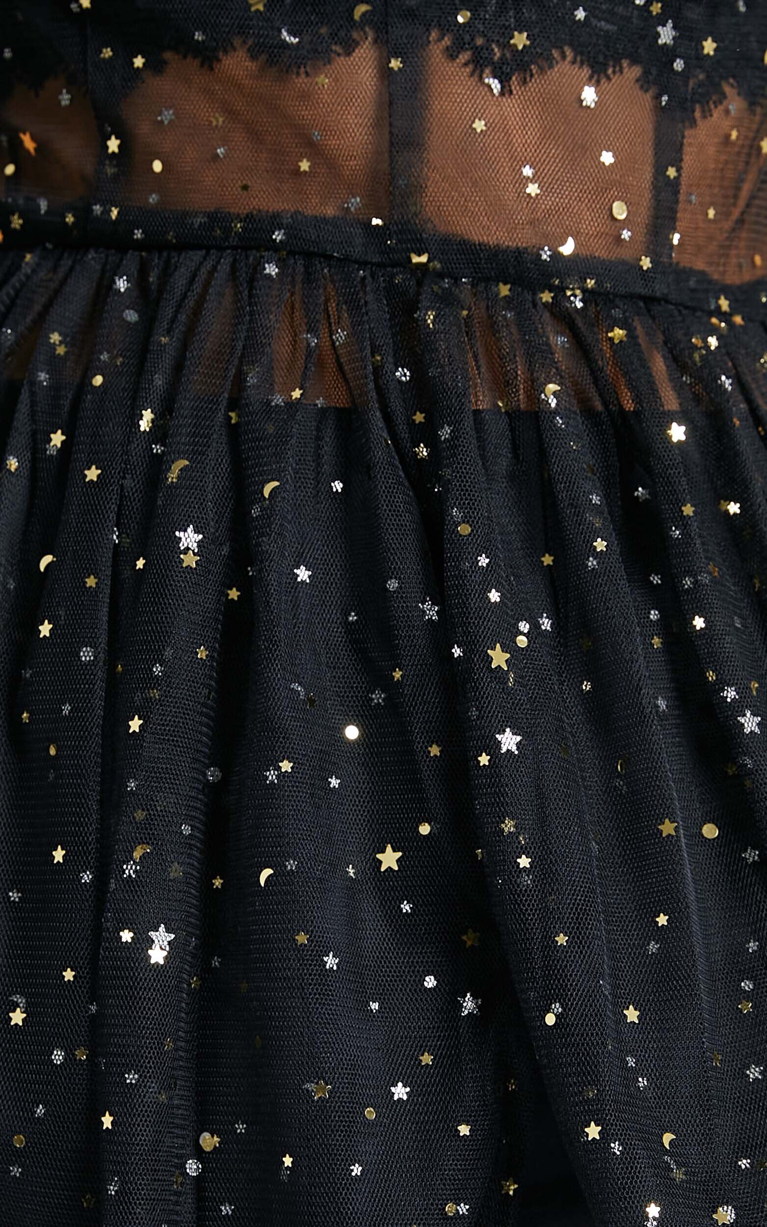 Stunning View Maxi Dress - Bodice Sheer Dress in Black Mesh