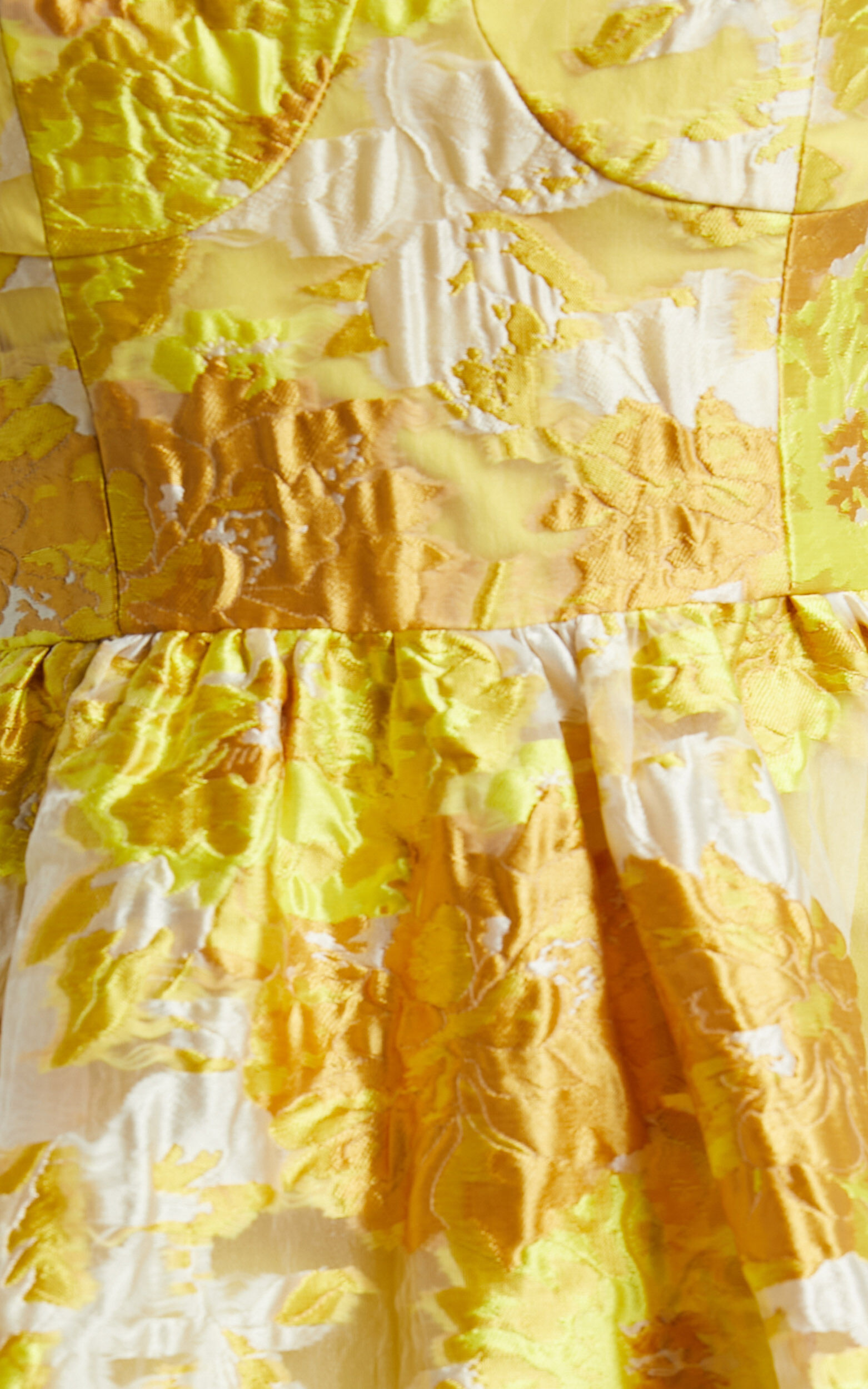 Brailey Midi Dress - Aline Corset Detail Dress in Yellow