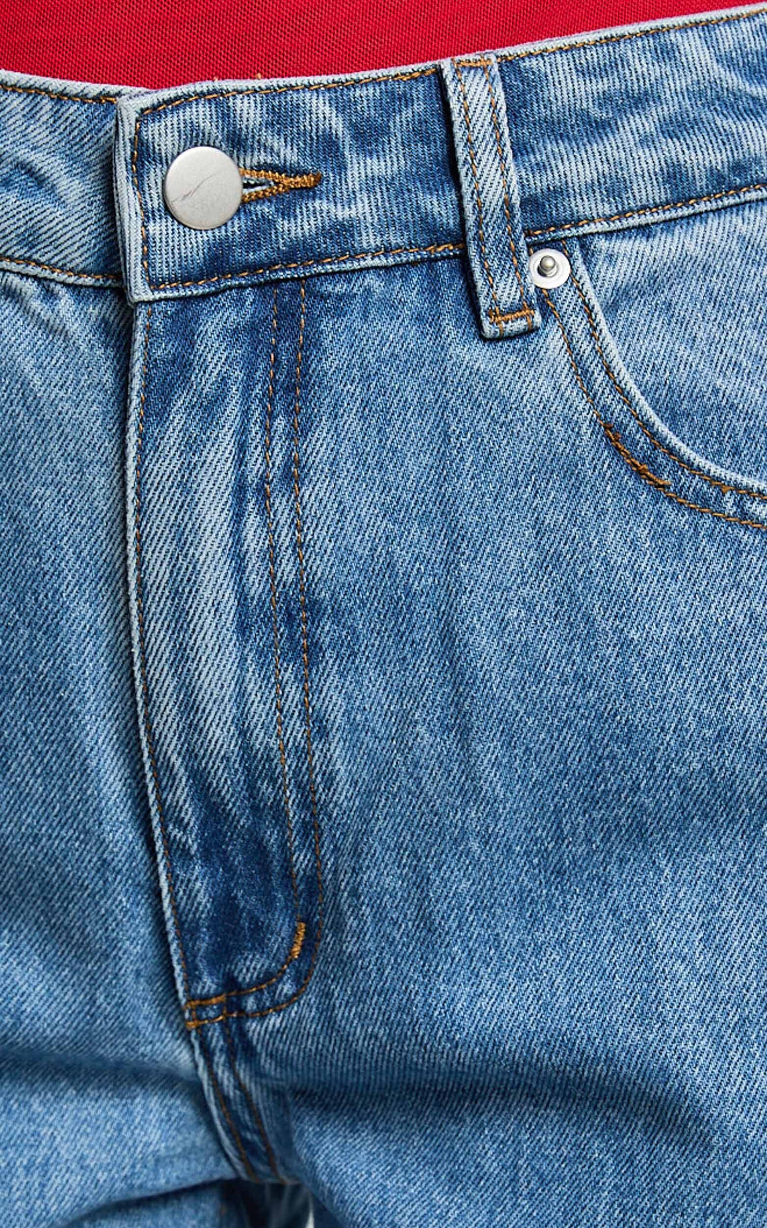 Dexter Jeans - High Waisted Straight Leg Denim Jeans in Blue