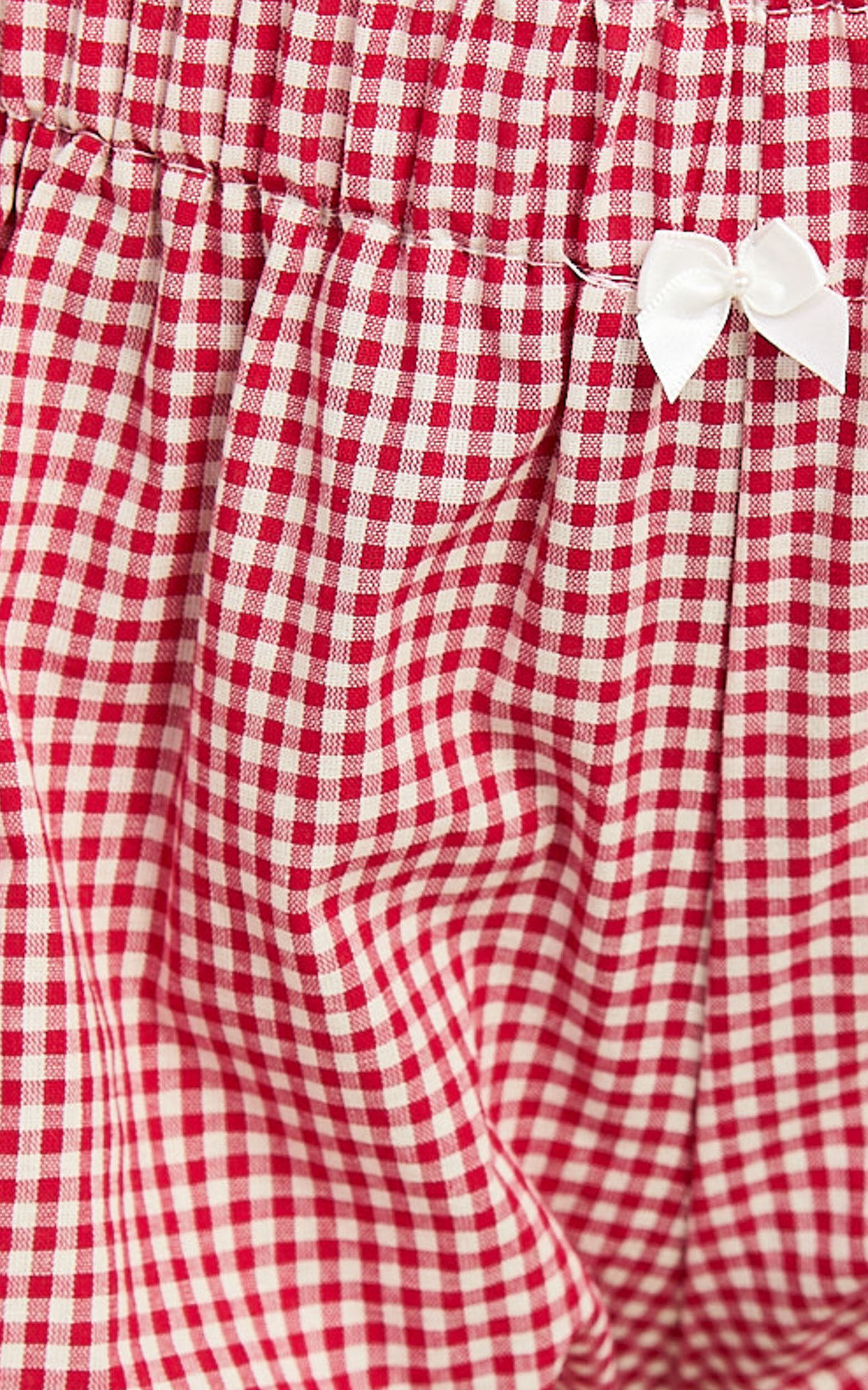 Elle Shorts - Bow Detail Bloomer Shorts in Red Gingham