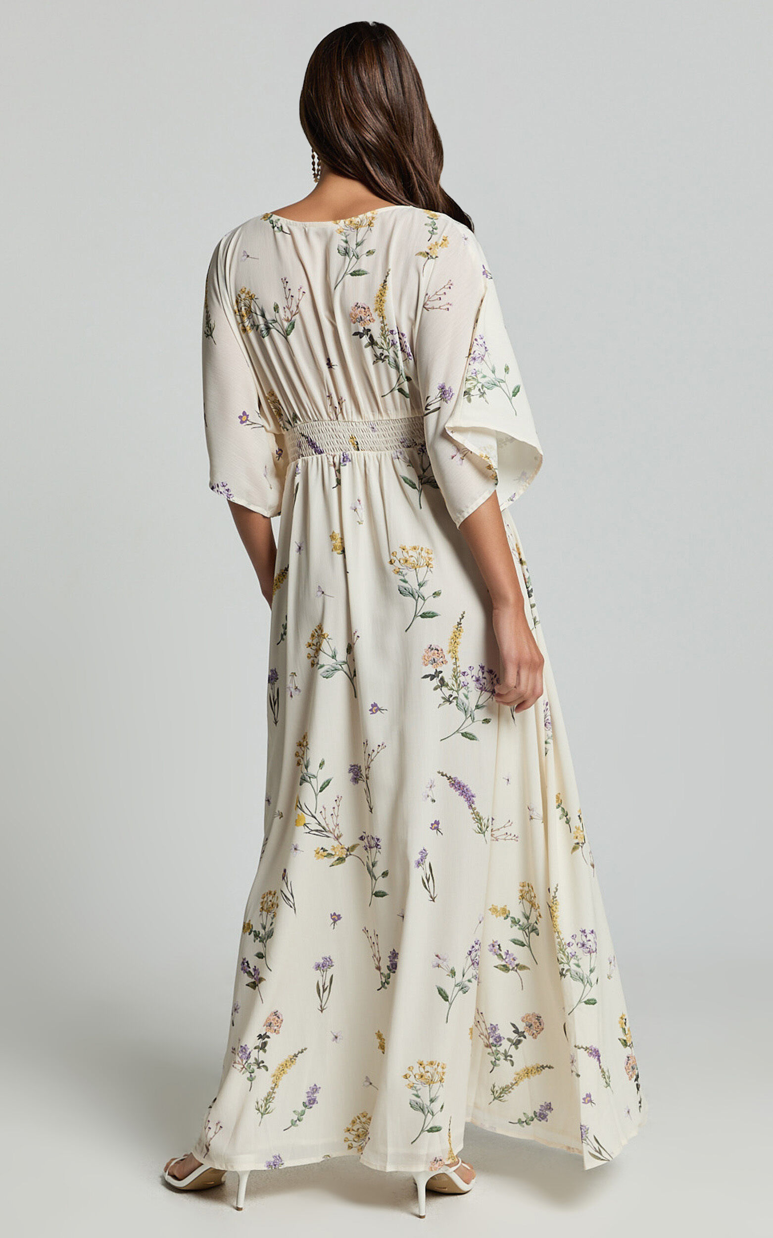 Inka Midi Dress - Short Sleeve Button Down Dress in Botanical Floral