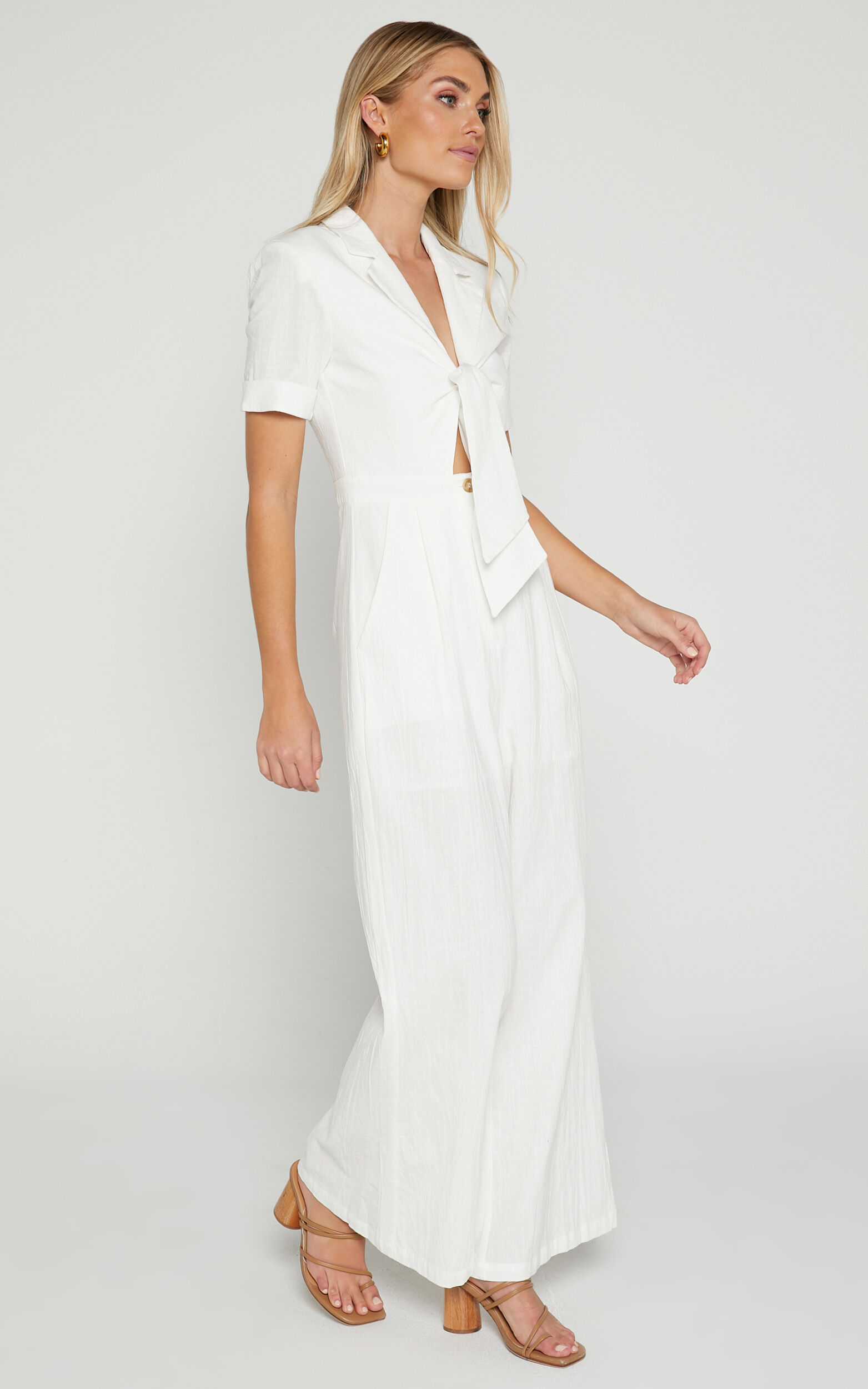 Naples Jumpsuit - Wrap Front Jumpsuit in White