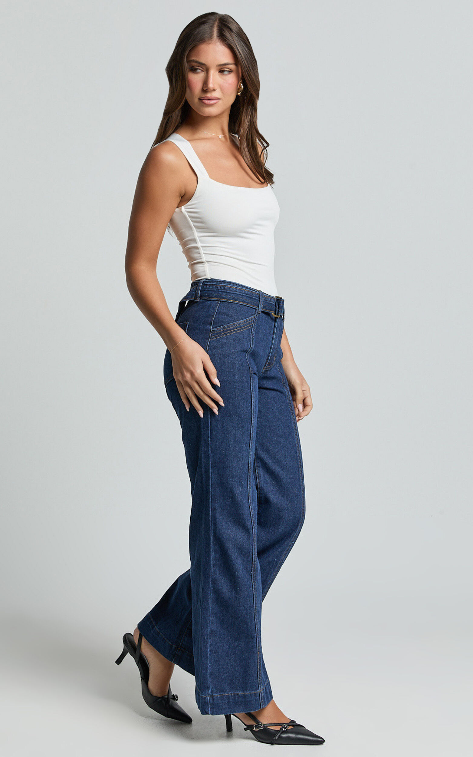 Ace Jeans - Wide Leg Denim Jeans in Indigo
