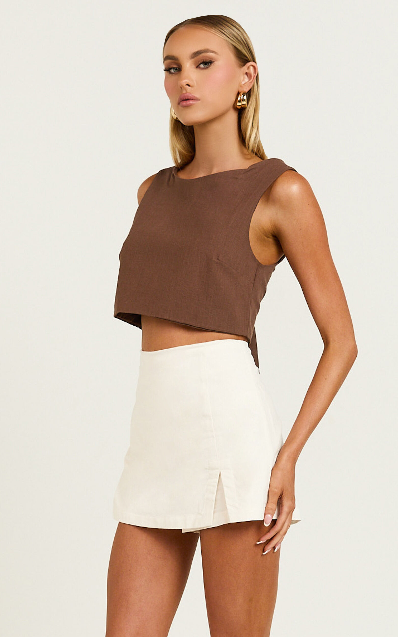 Loxley Top - Tie Up Top in Chocolate