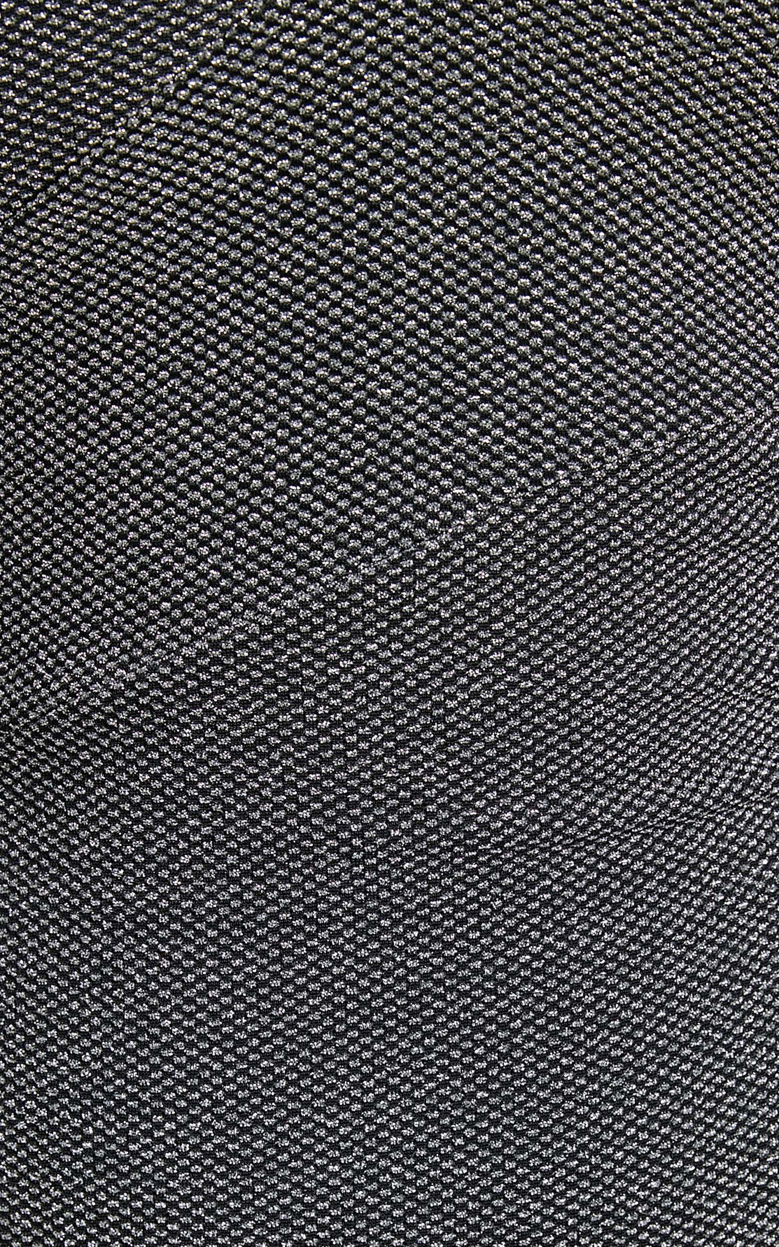 Emeraude Mini Dress - Split Bust Lurex Dress in Black and Silver