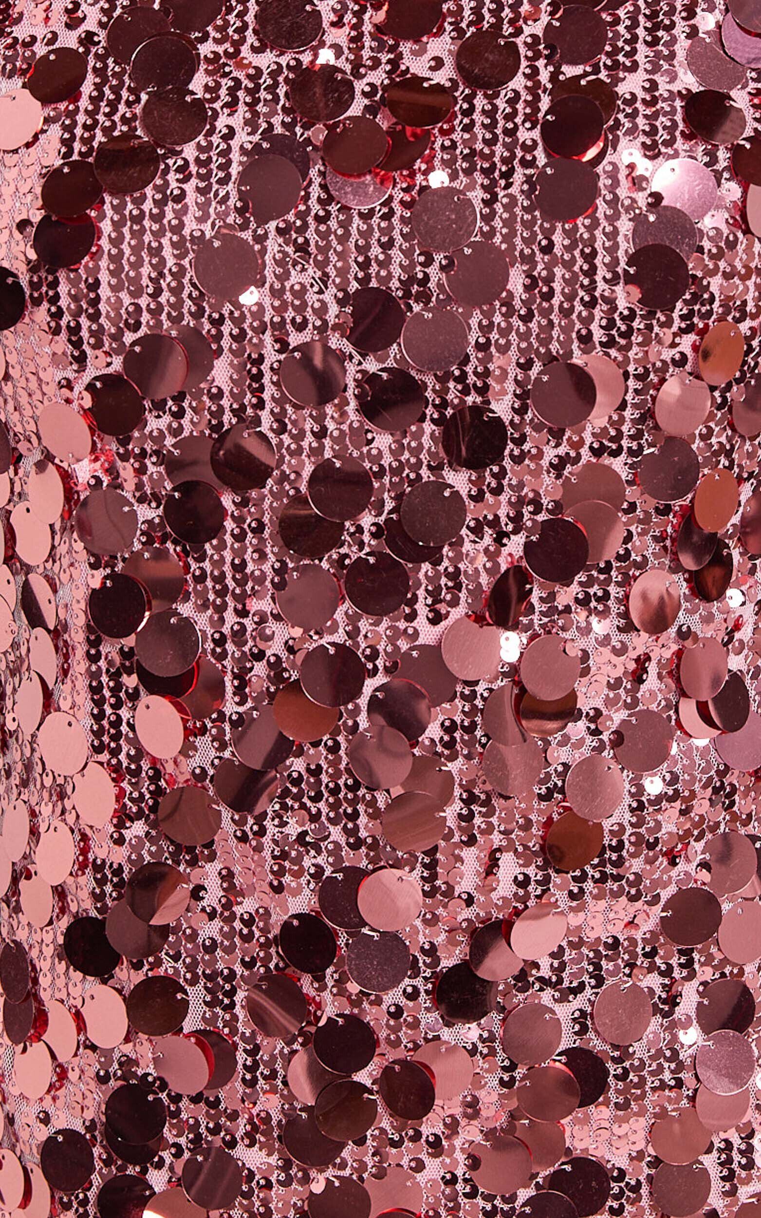 Tracy Mini Dress - Disc Sequin Shift Dress in Rose