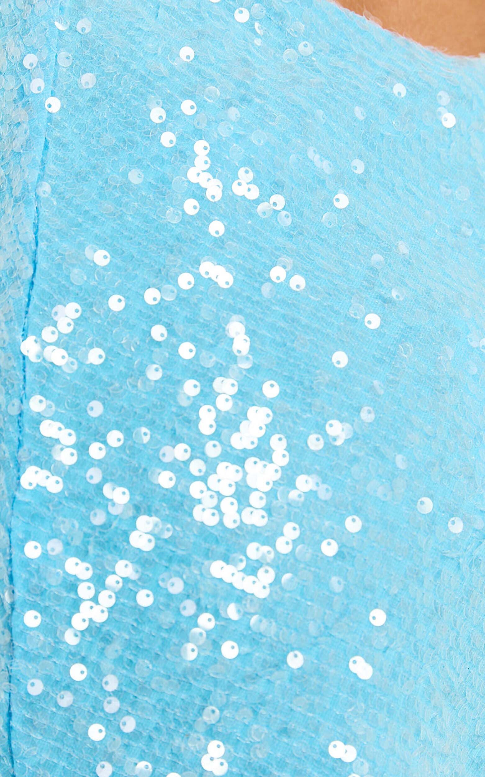 Orla Mini Dress - Cowl Neck Halter Dress in Blue