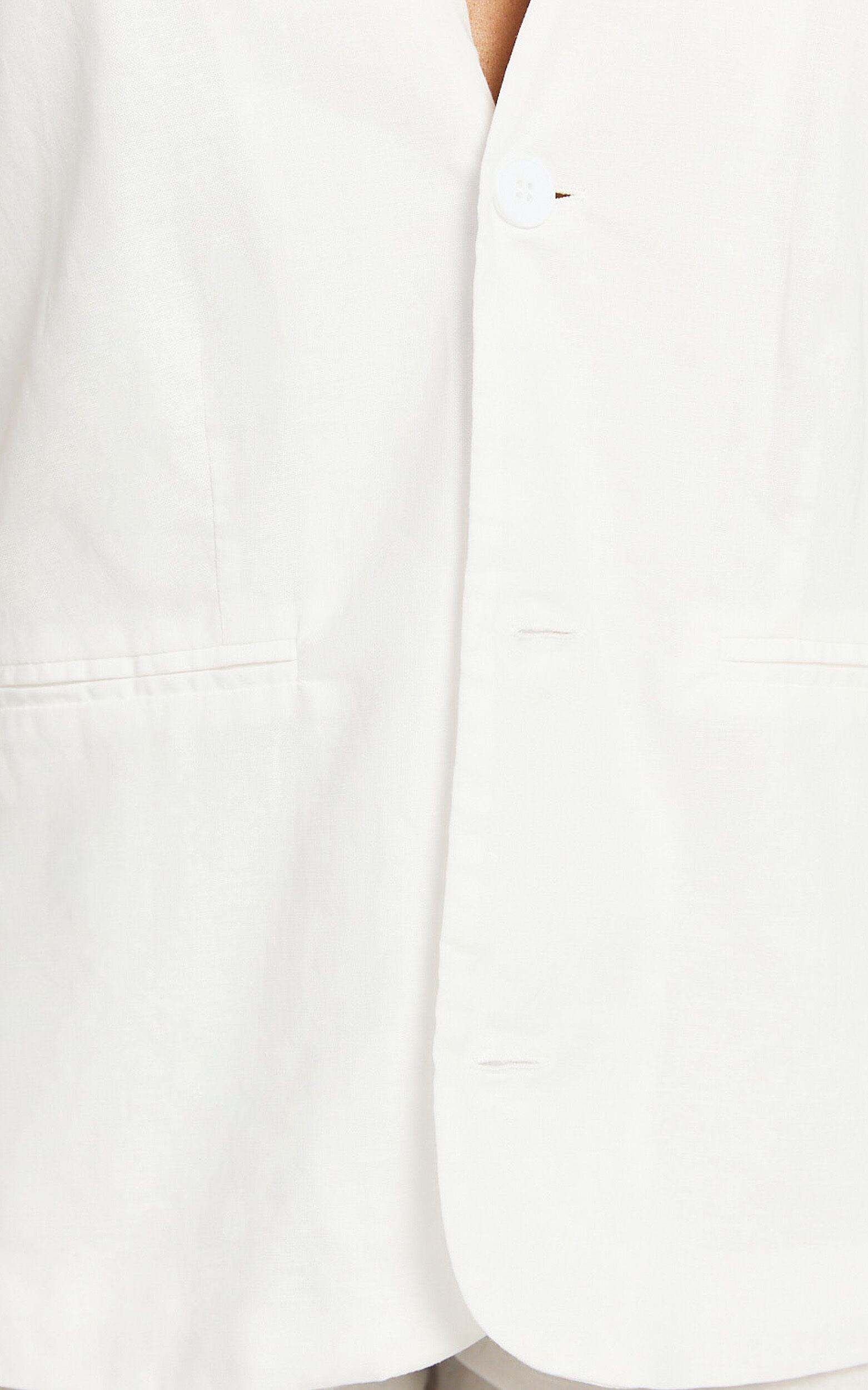 Marlee Two Piece Set - Linen Button Through Vest and Shorts Set in White