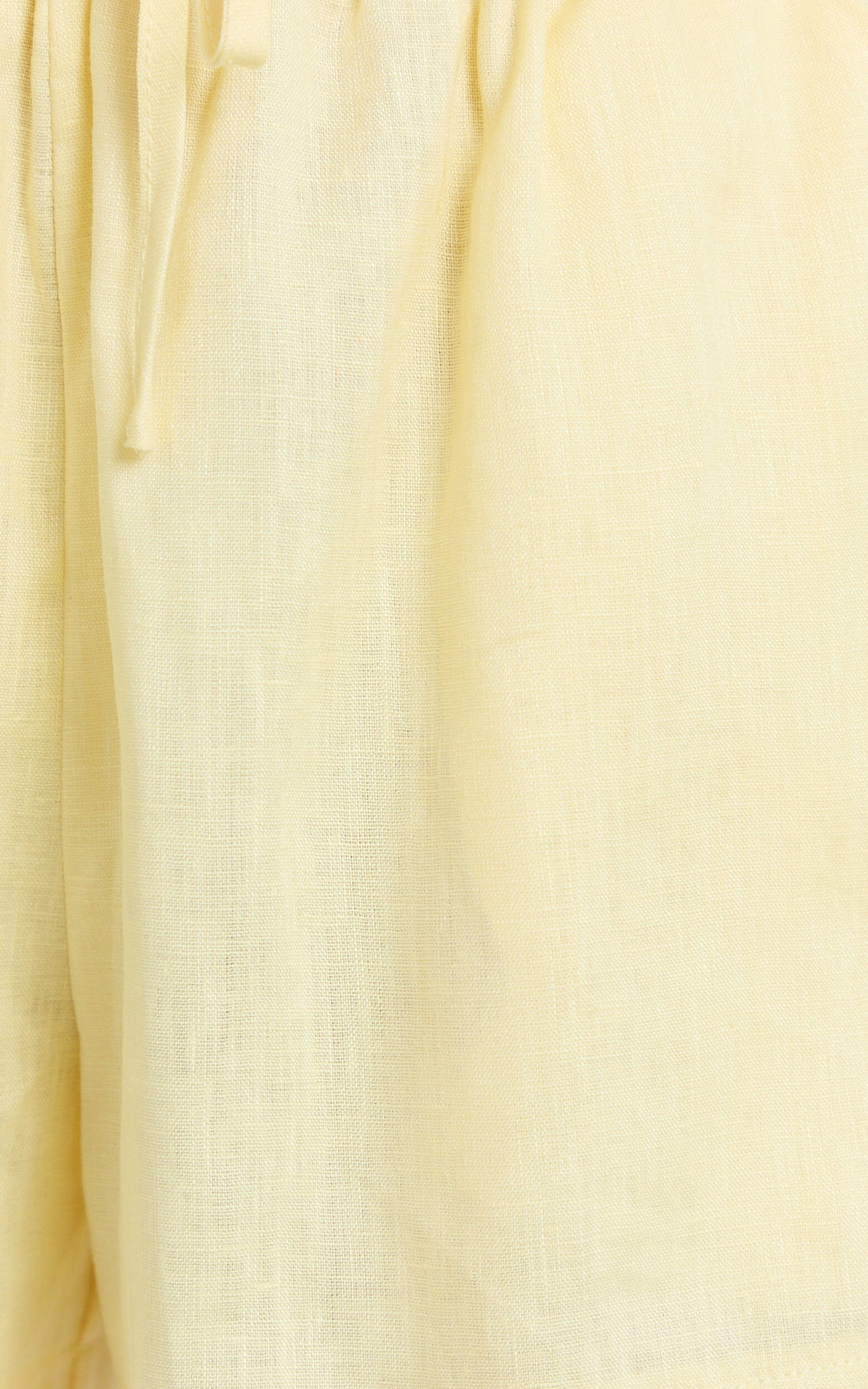 Ramona Linen Shorts - Drawstring Linen Shorts in Lemon