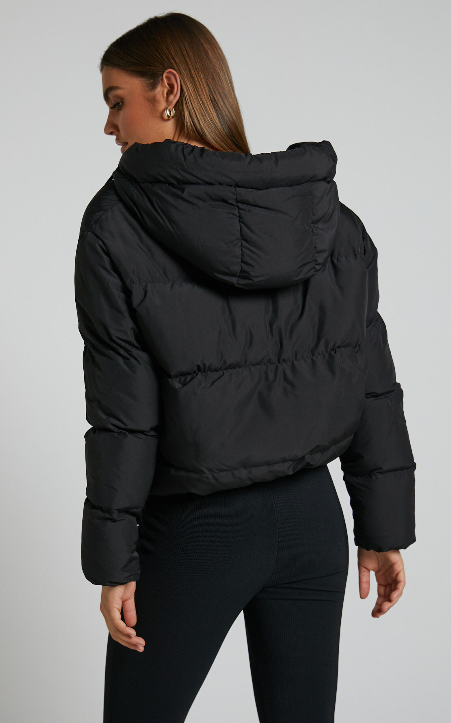 Helgi Jacket - Hooded Puffer Jacket in Black