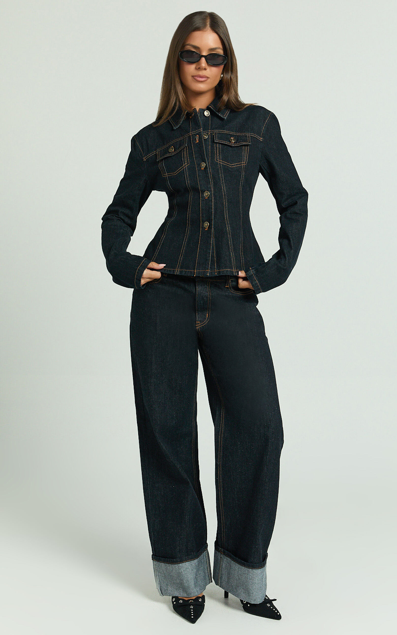 Lioness - Rider Denim Jacket in Dark Denim