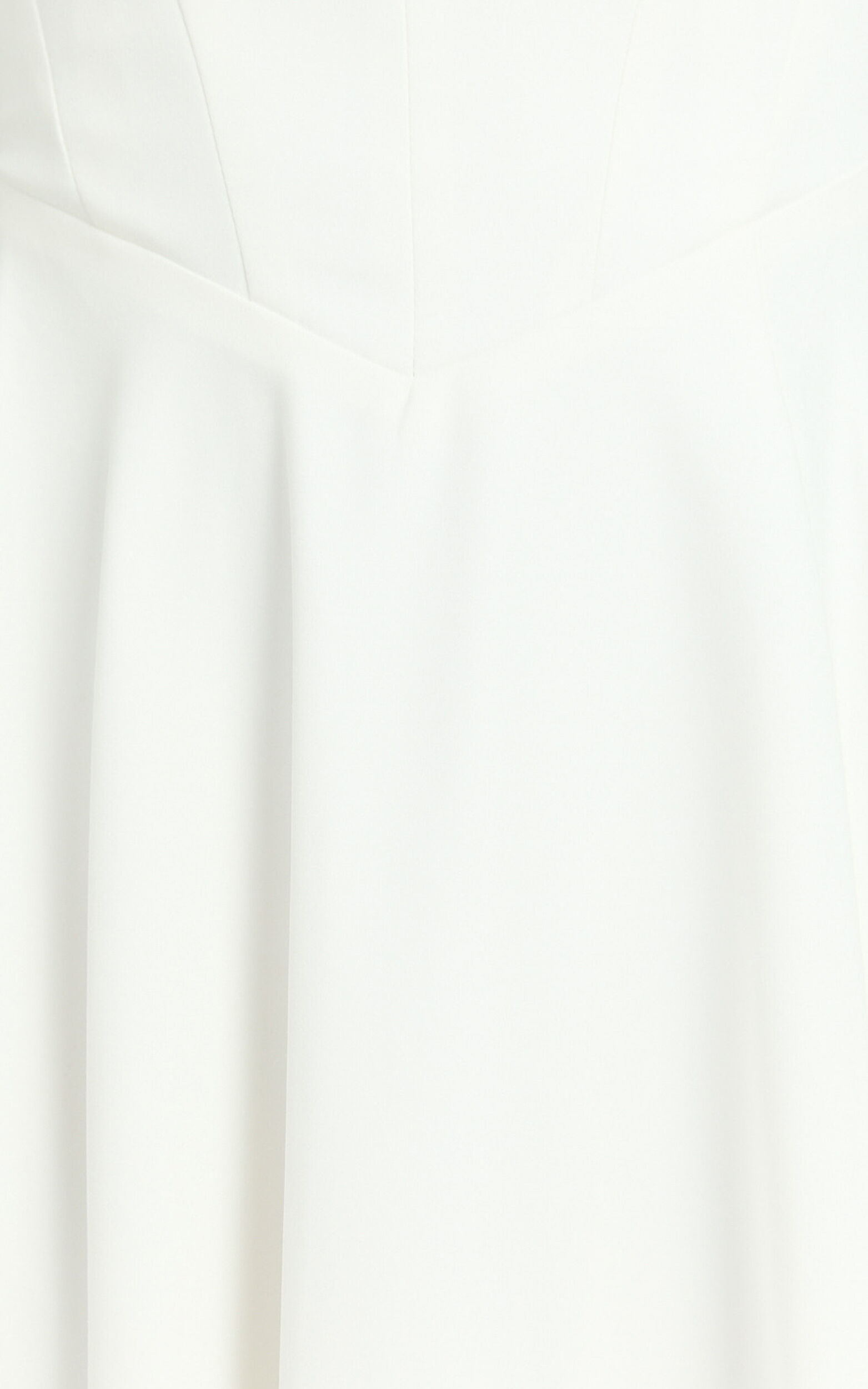 Bernie Midi Dress - Square Neck Strapped Full Circle Skirt Dress in White