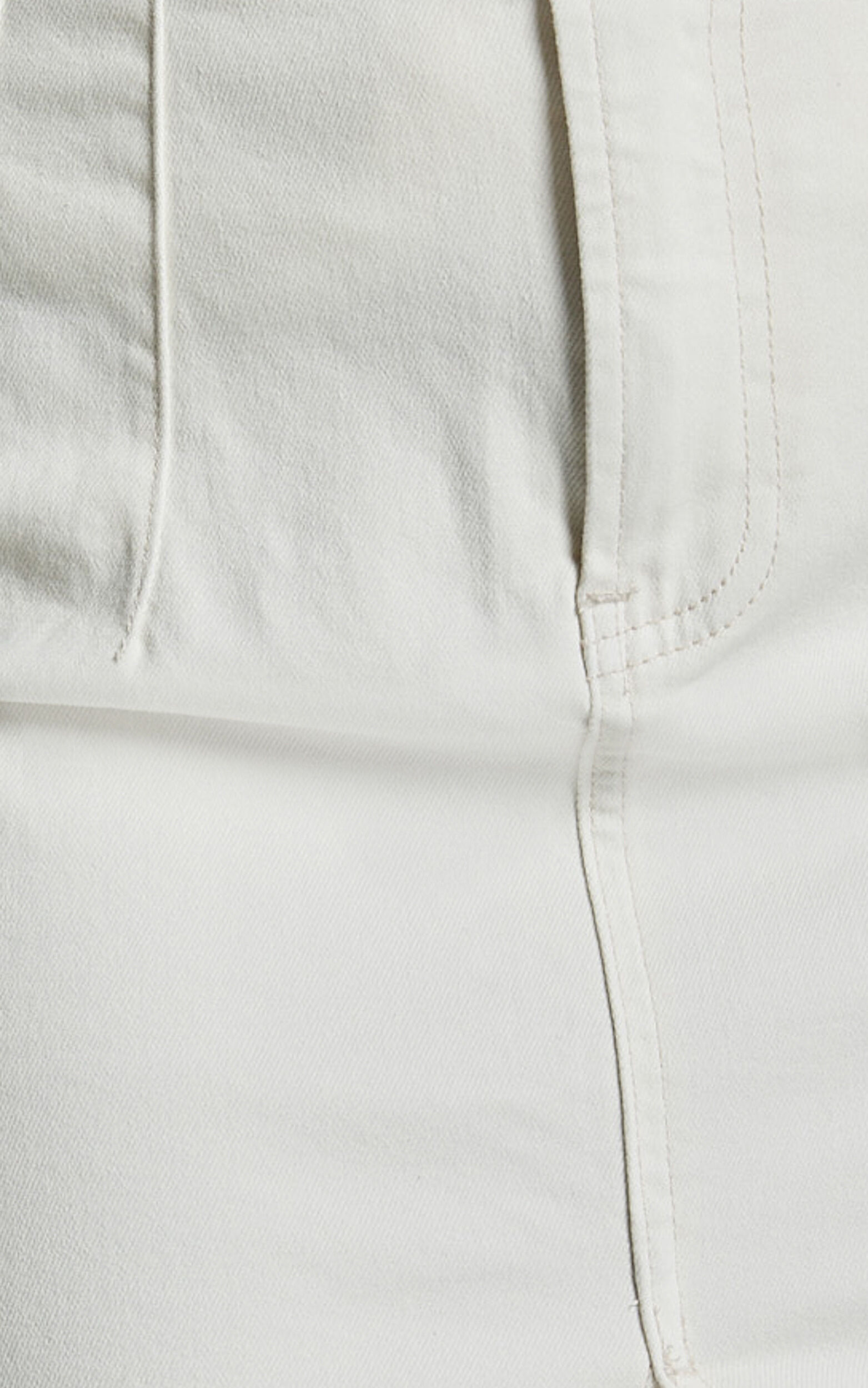 Janeve Midi Skirt - Front Split Denim Skirt in Ecru