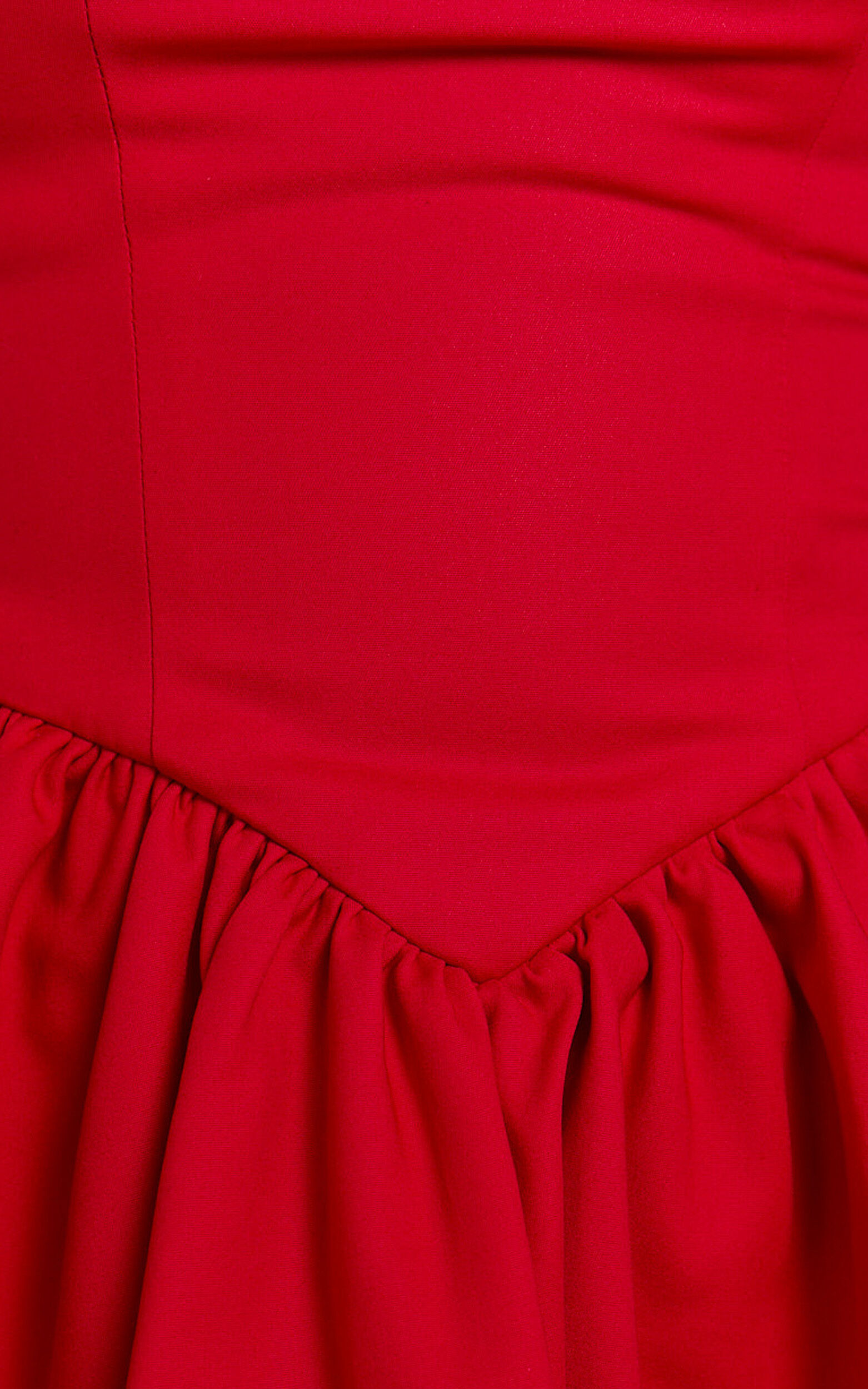 Helda Mini Dress - Halter Tie Neck Corset Panel Dress in Red