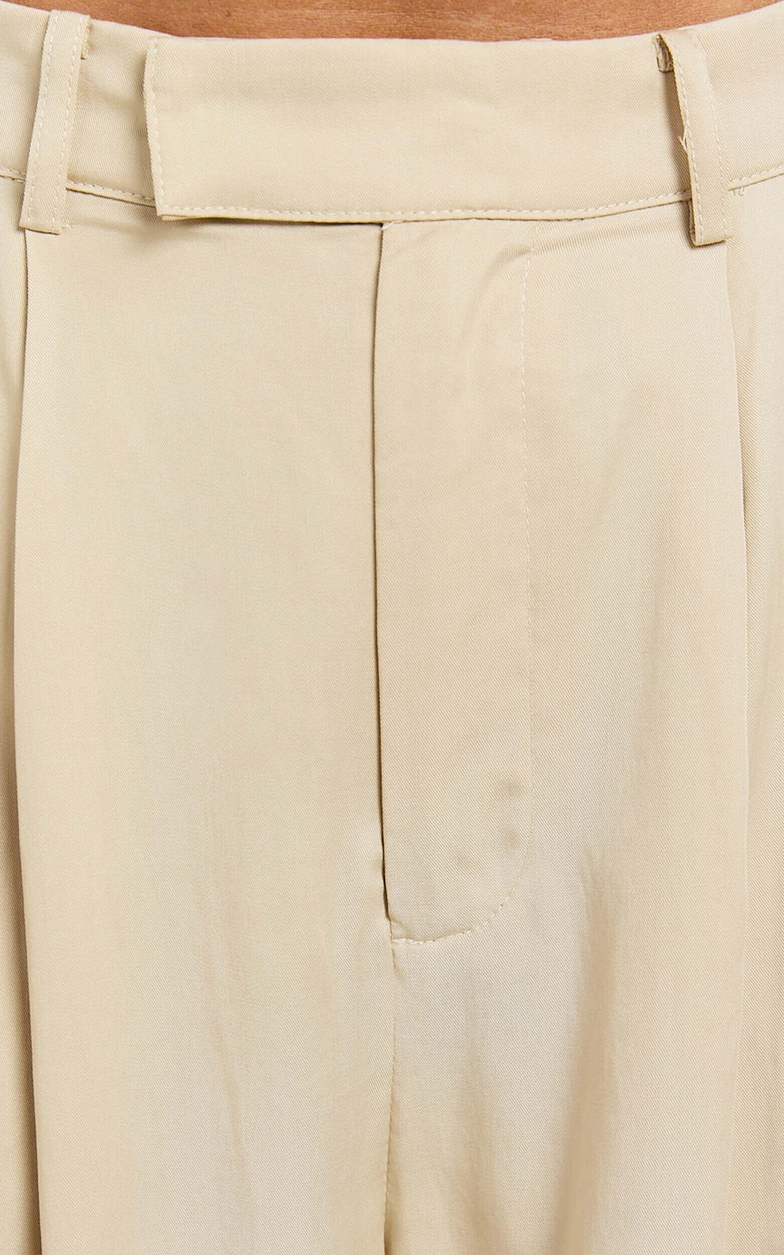 Clarke Pants - High Waist Wide Leg Pants in Stone