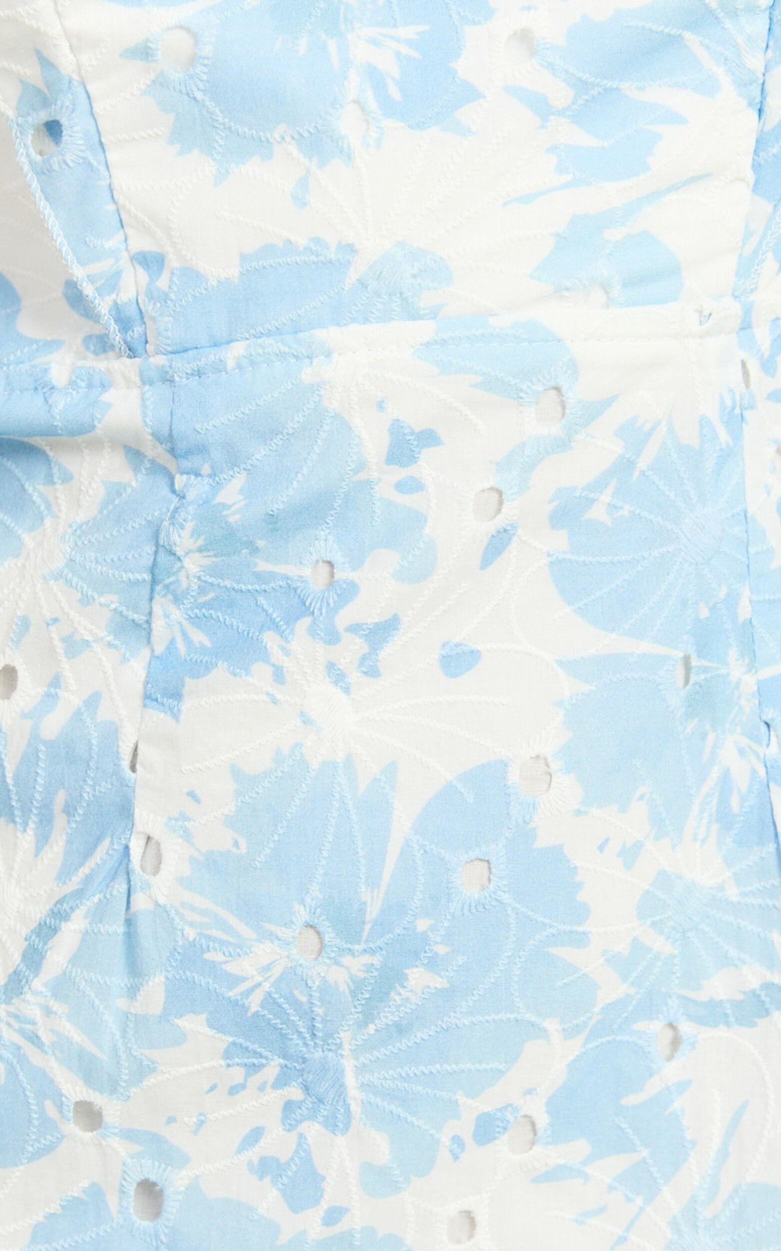 Anisha Mini Dress - Flutter Sleeve Straight Neck With Tie Back Dress in Blue Floral Print