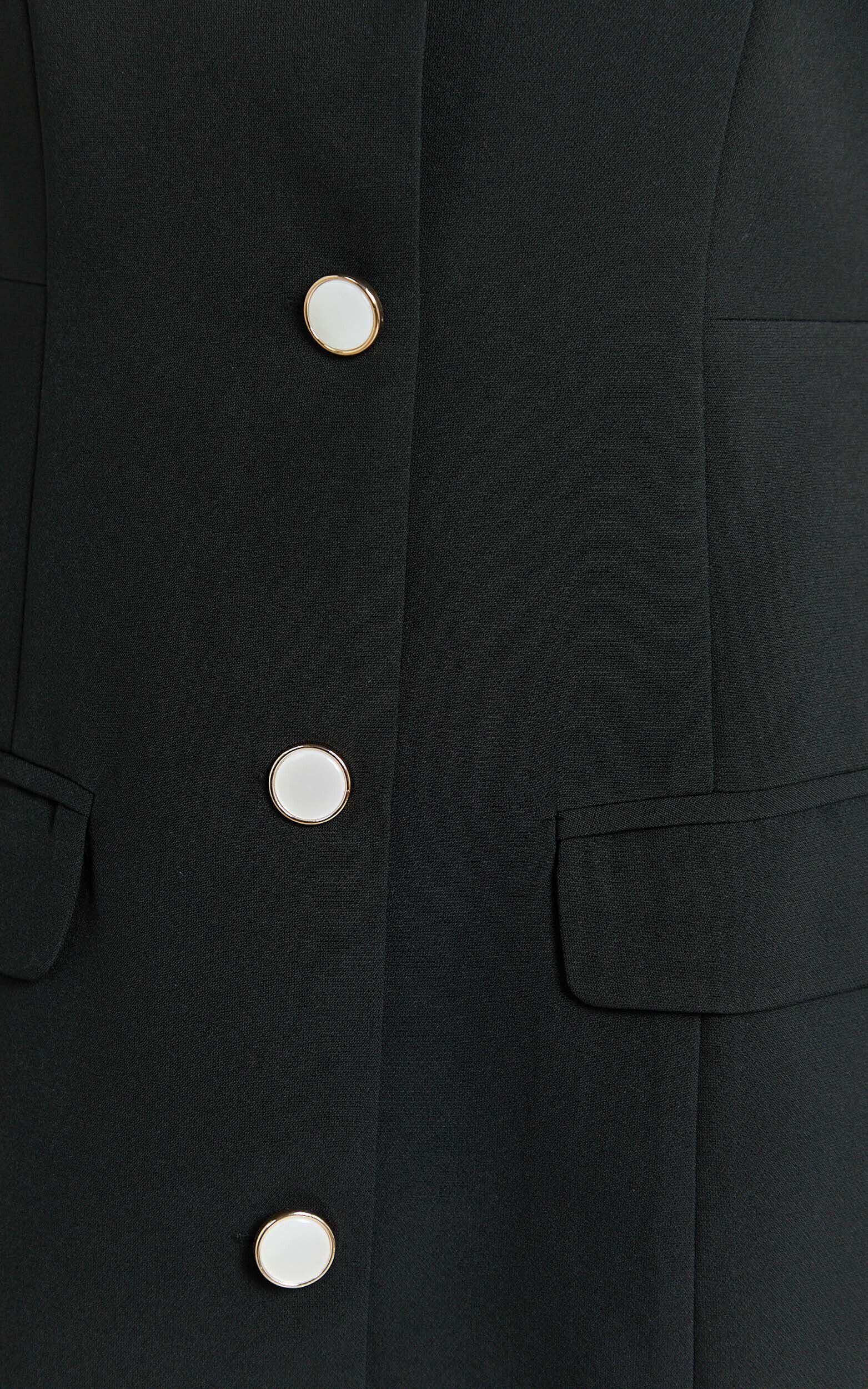 Janille Mini Dress - Button Through Dress in Black