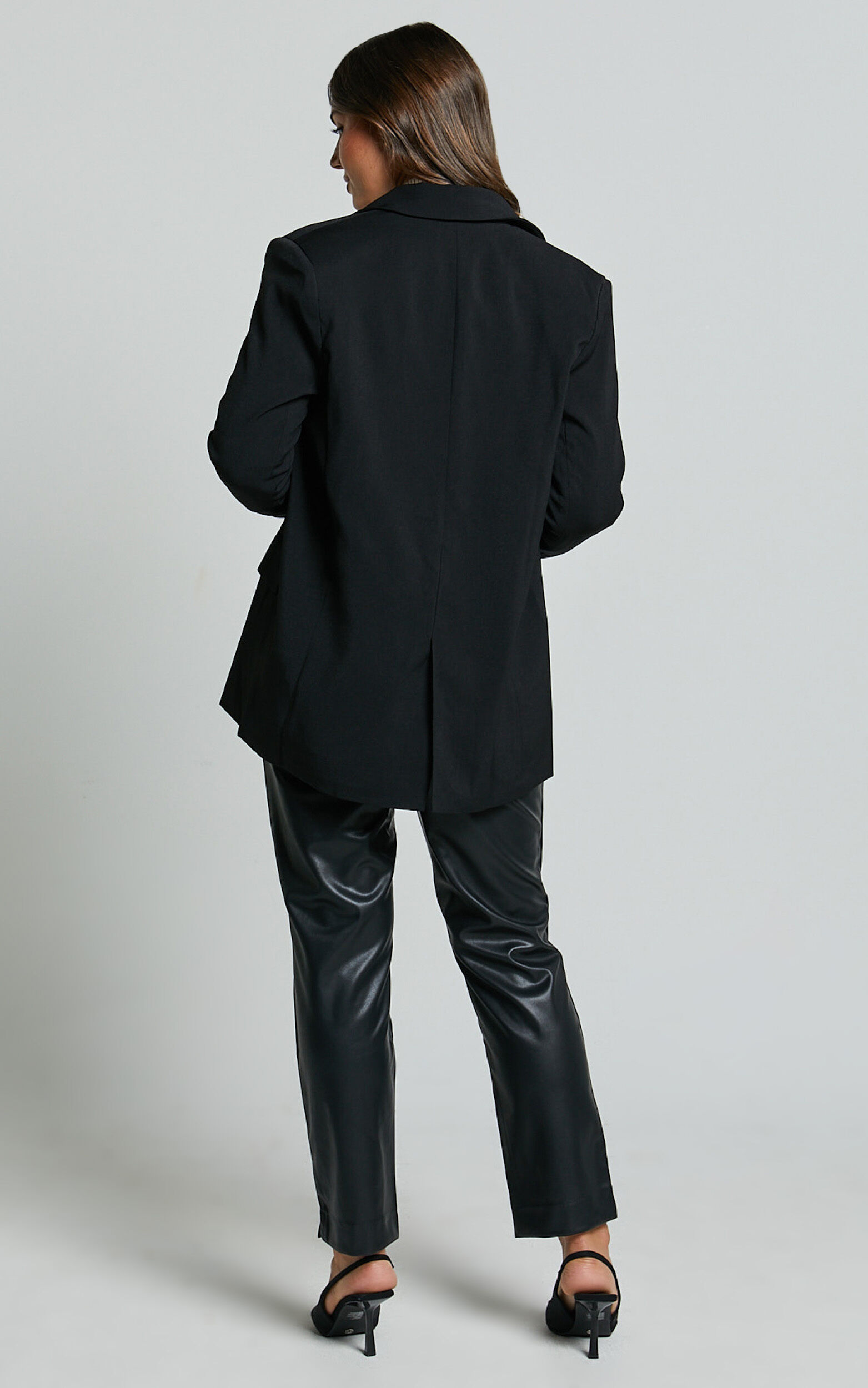 Caralina Blazer - Oversized Single Breasted Blazer in Black