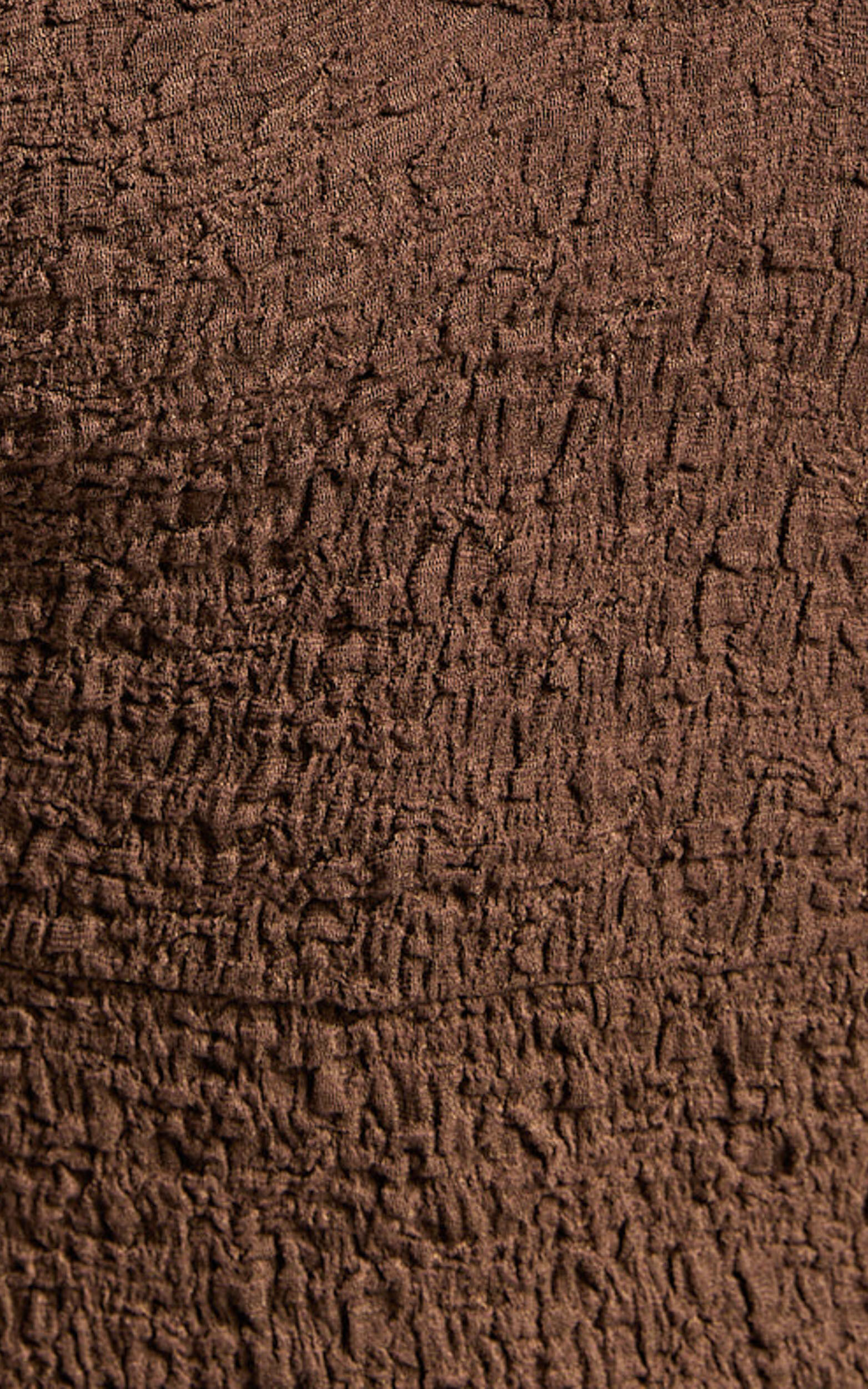 Novida Midi Dress - Textured Bodycon Dress in Chocolate