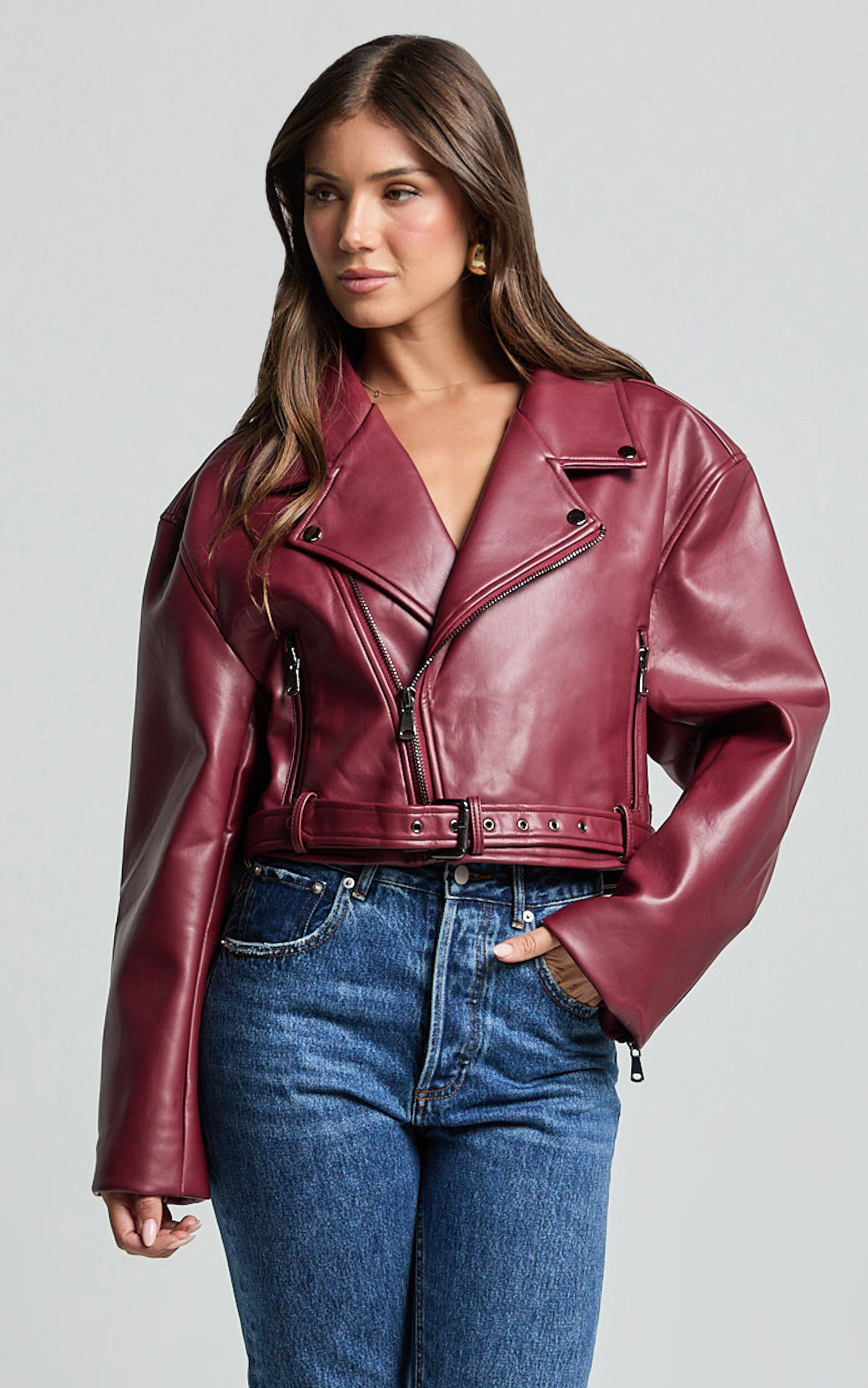 Lioness - Staten Island PU Jacket in Mulberry