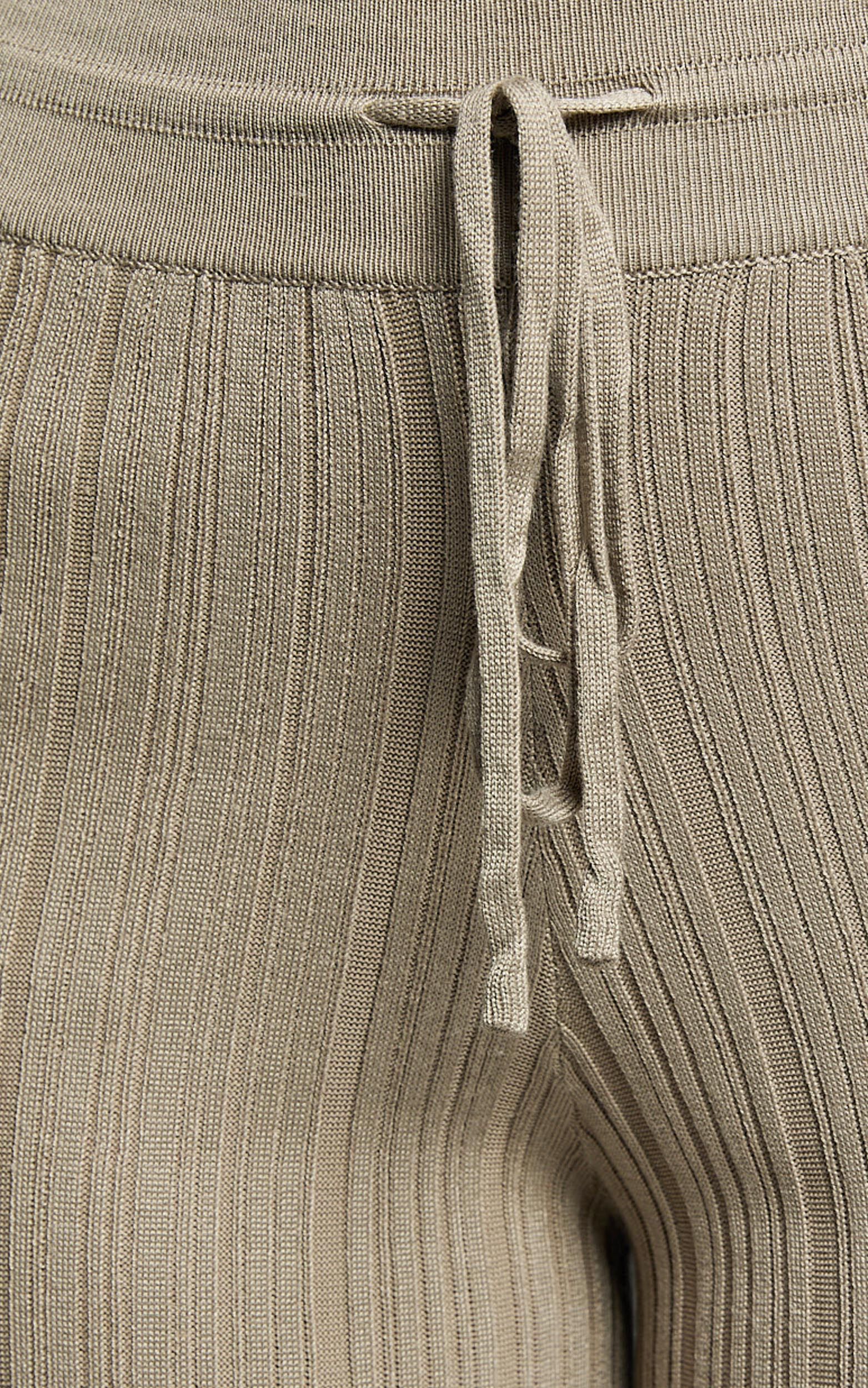 Kelsey Pants - High Drawstring Waist Knit Pants in Taupe