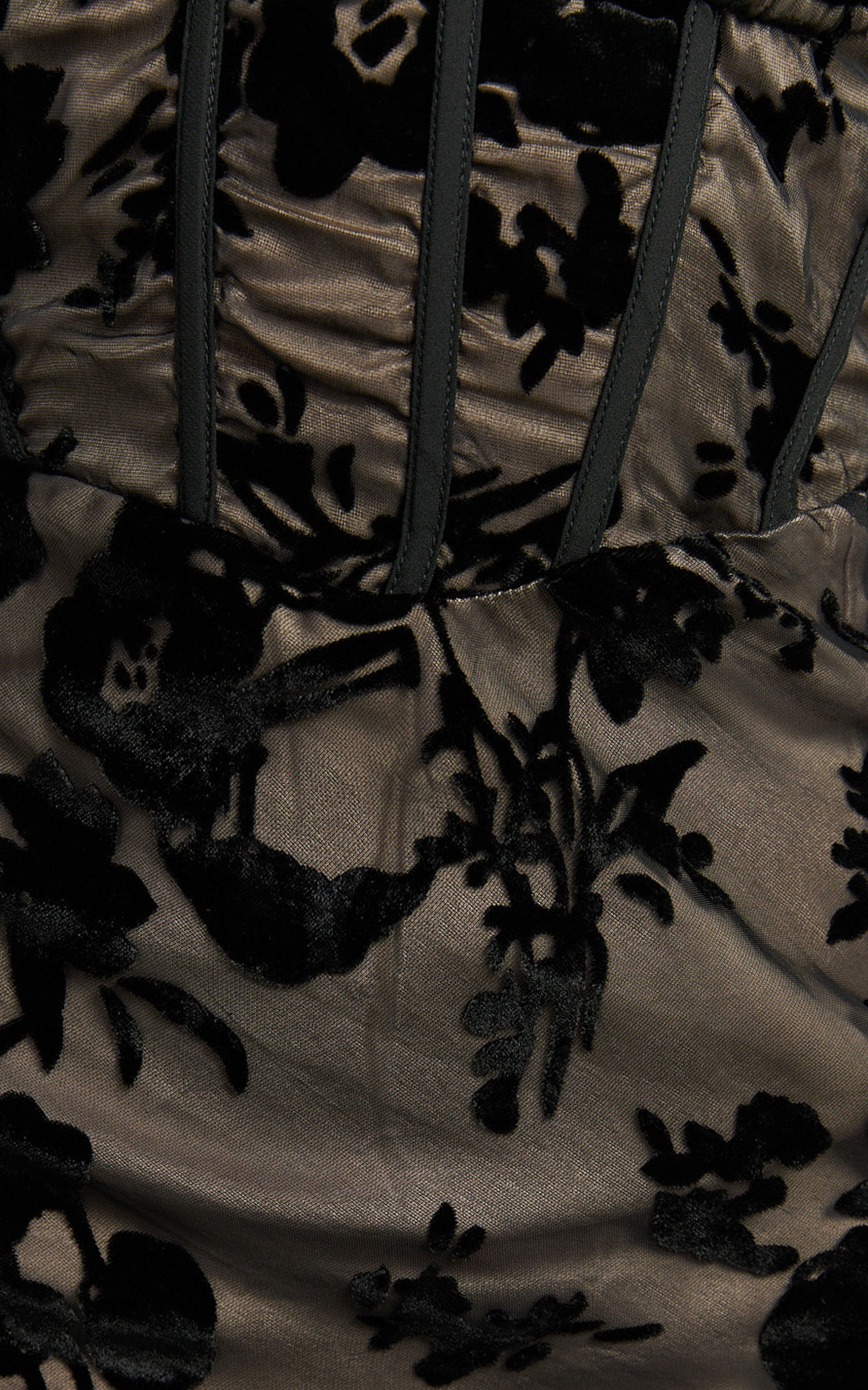 Violeta Maxi Dress - Corset Front Burnout Dress in Black