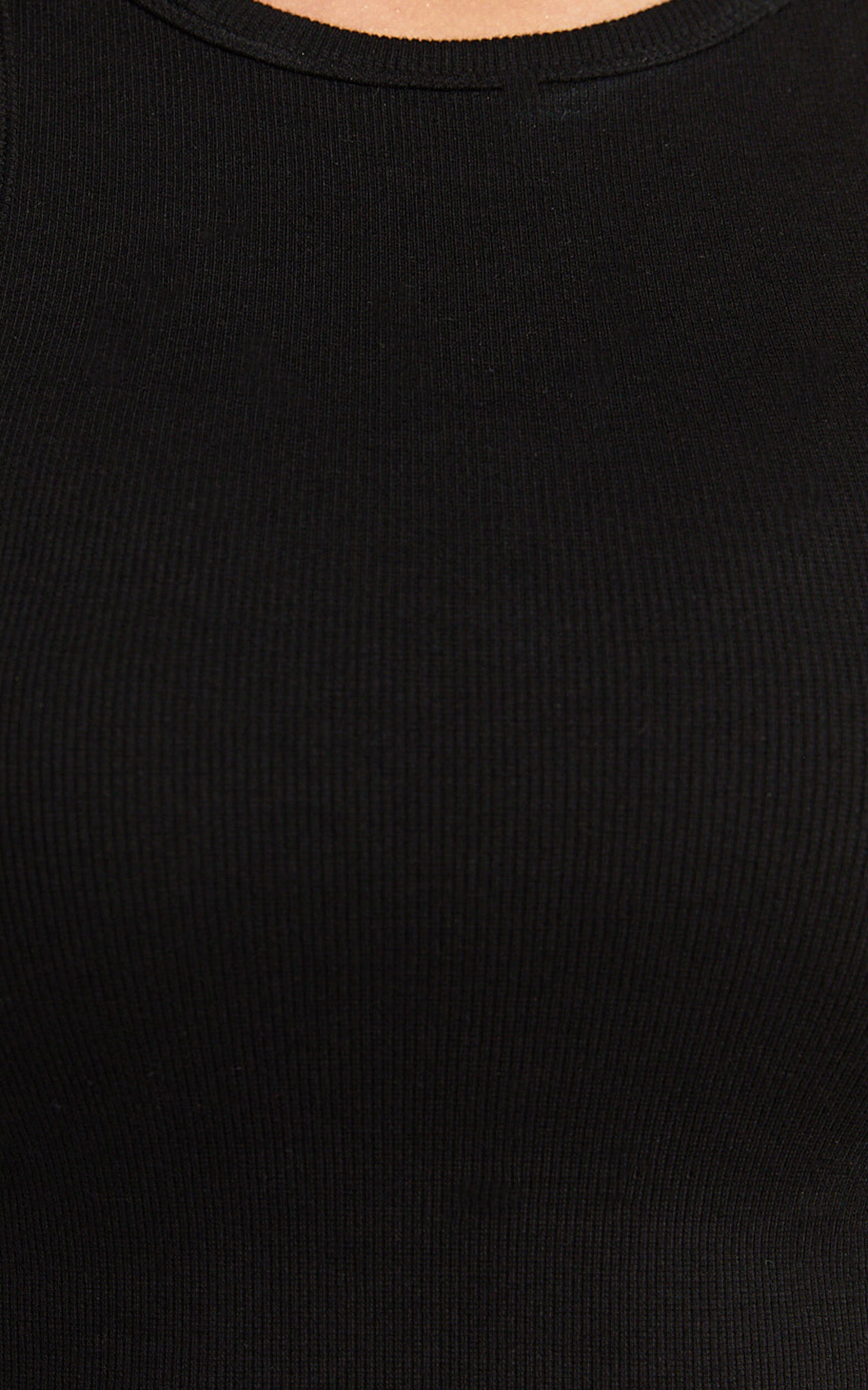 Candyce Mini Dress - Ribbed Sleeveless Bodycon Dress in Black