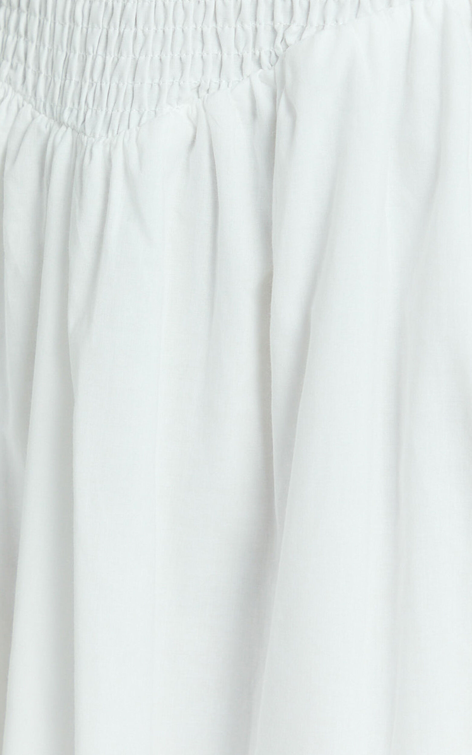 Rammy Maxi Dress - Sleeveless Shirred Dress in White