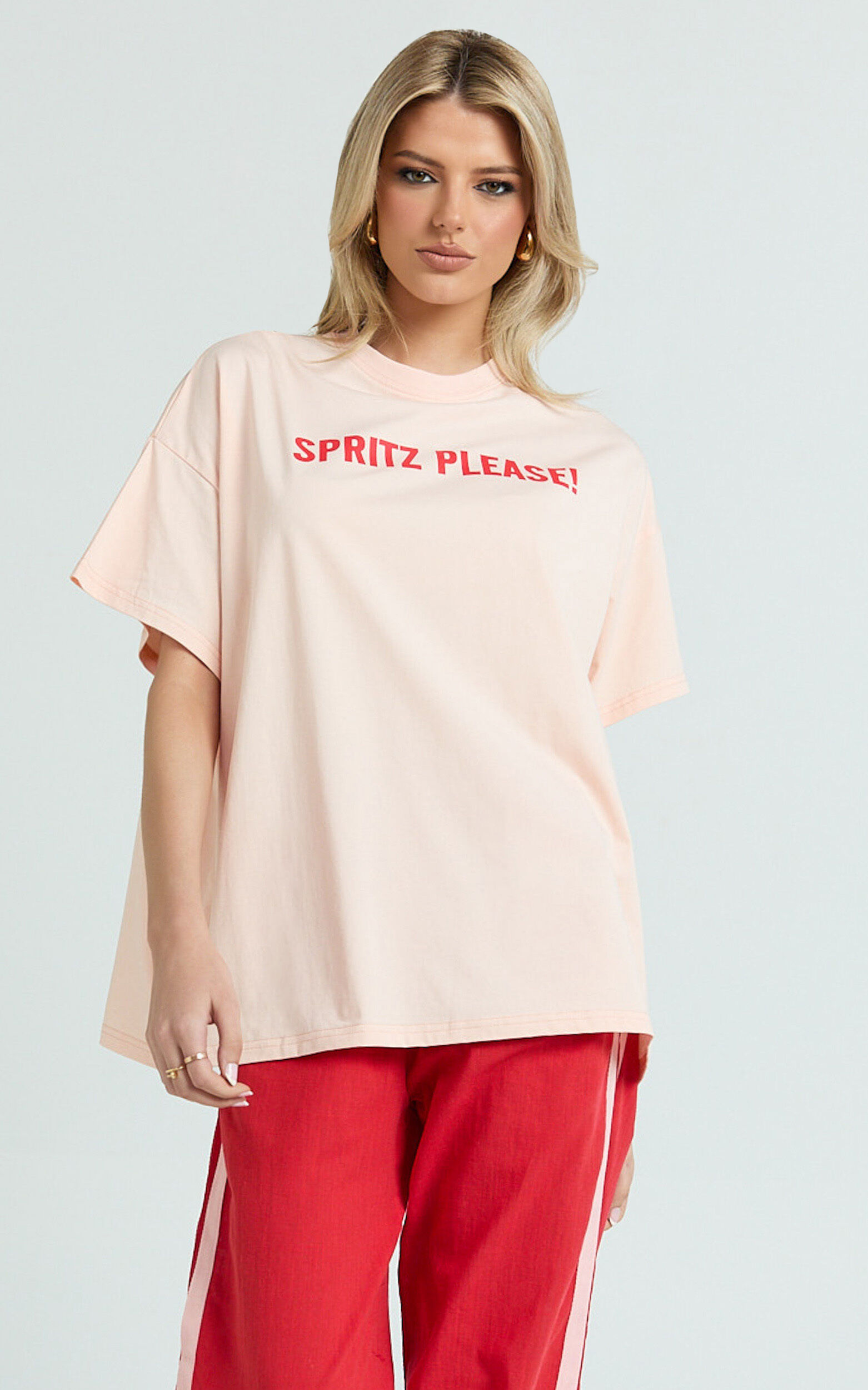 Arlette Two Piece Set - Spritz Peach Set in Peach/Red