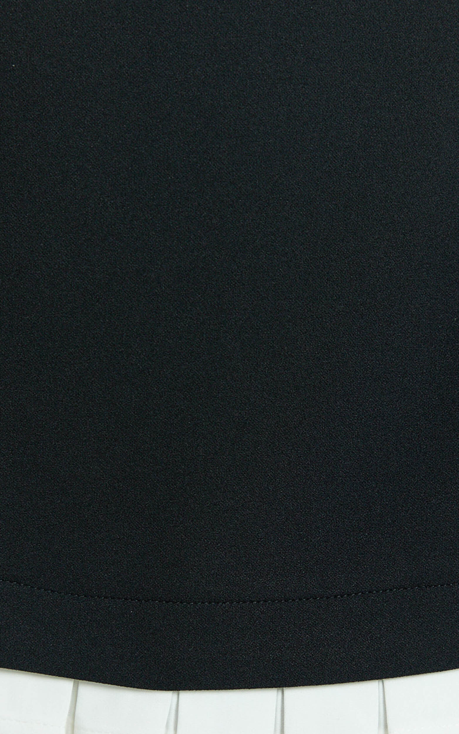 Makenzie Mini Skirt - Contrast Pleat Hem Straight Skirt in Black