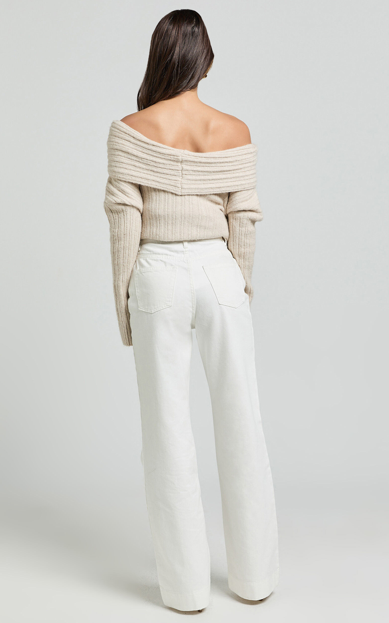 Dexter Jeans - High Waisted Straight Leg Denim Jeans in Ecru