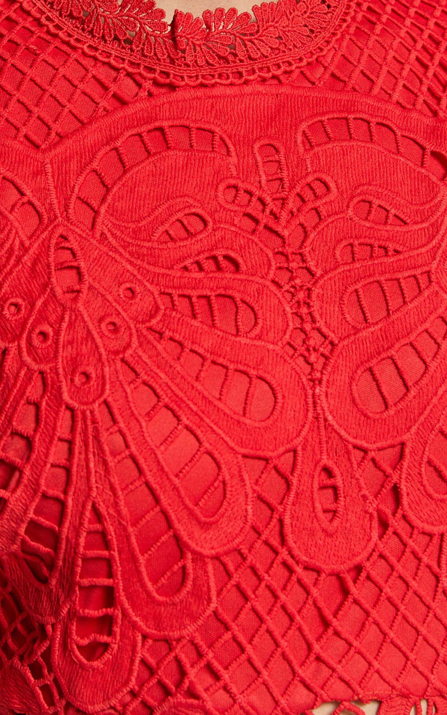 Kiss Me Now Mini Dress - Long Puff Sleeve Dress in Red Floral