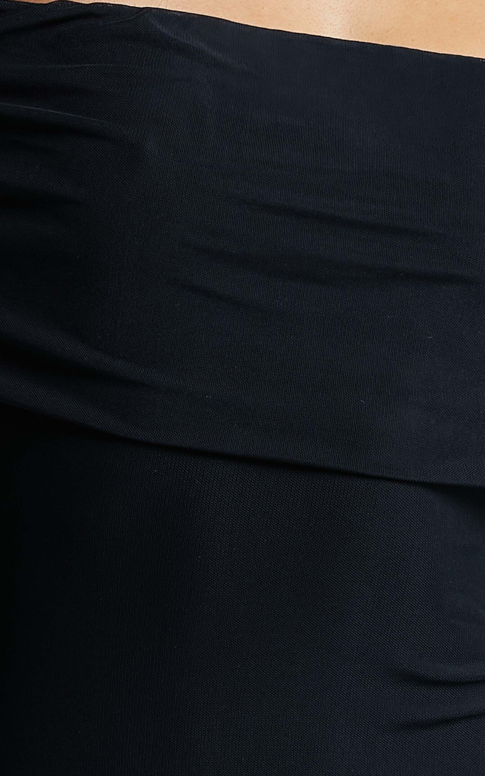 Bethanie Maxi Dress - Off The Shoulder Mesh Dress in Black