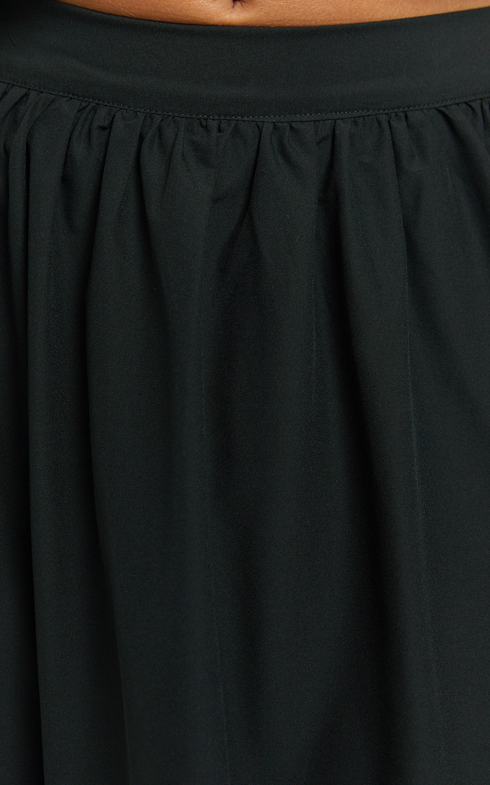 Preston Maxi Skirt - Gathered Waist Full Skirt in Black